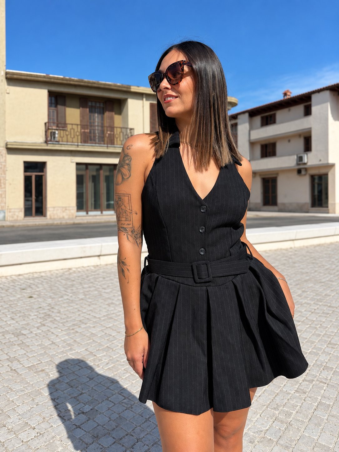 Abito “Stripes liner” nero