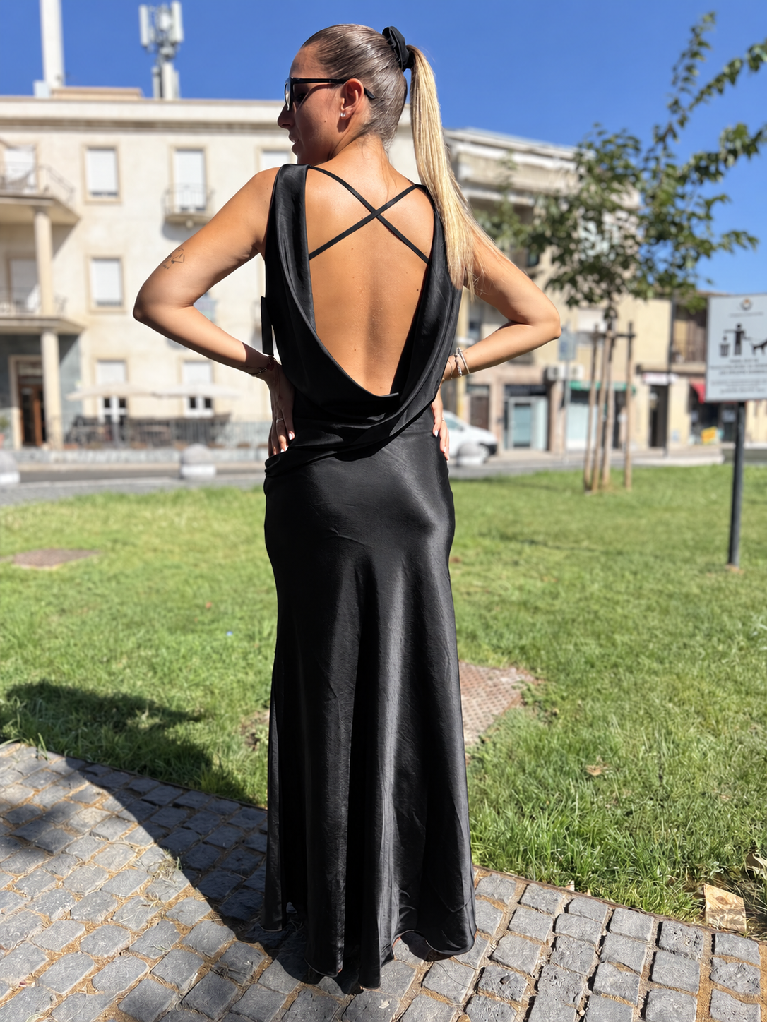 Maxi abito “Venere” nero