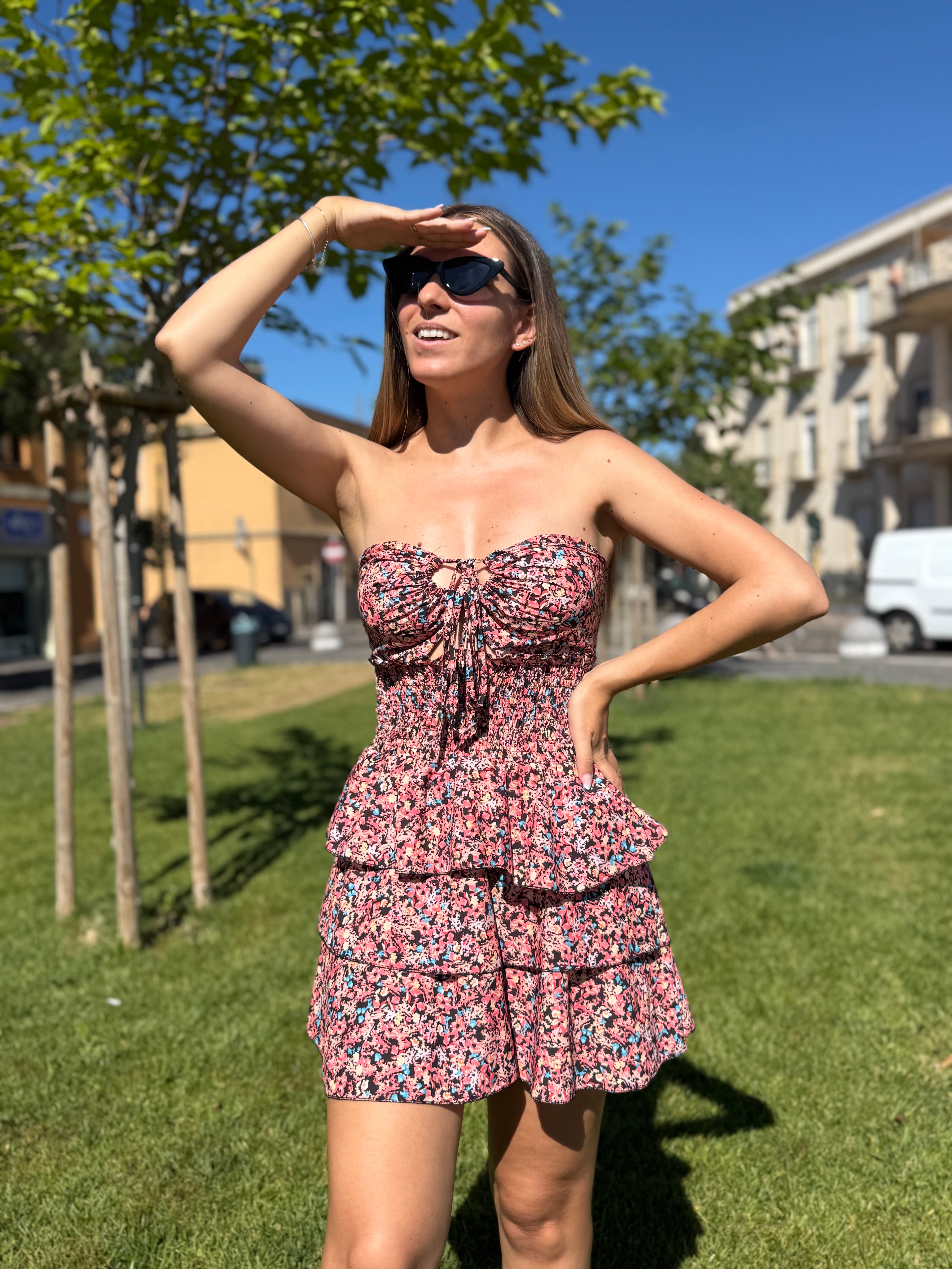 Mini abito “Jolie Bloom” nero