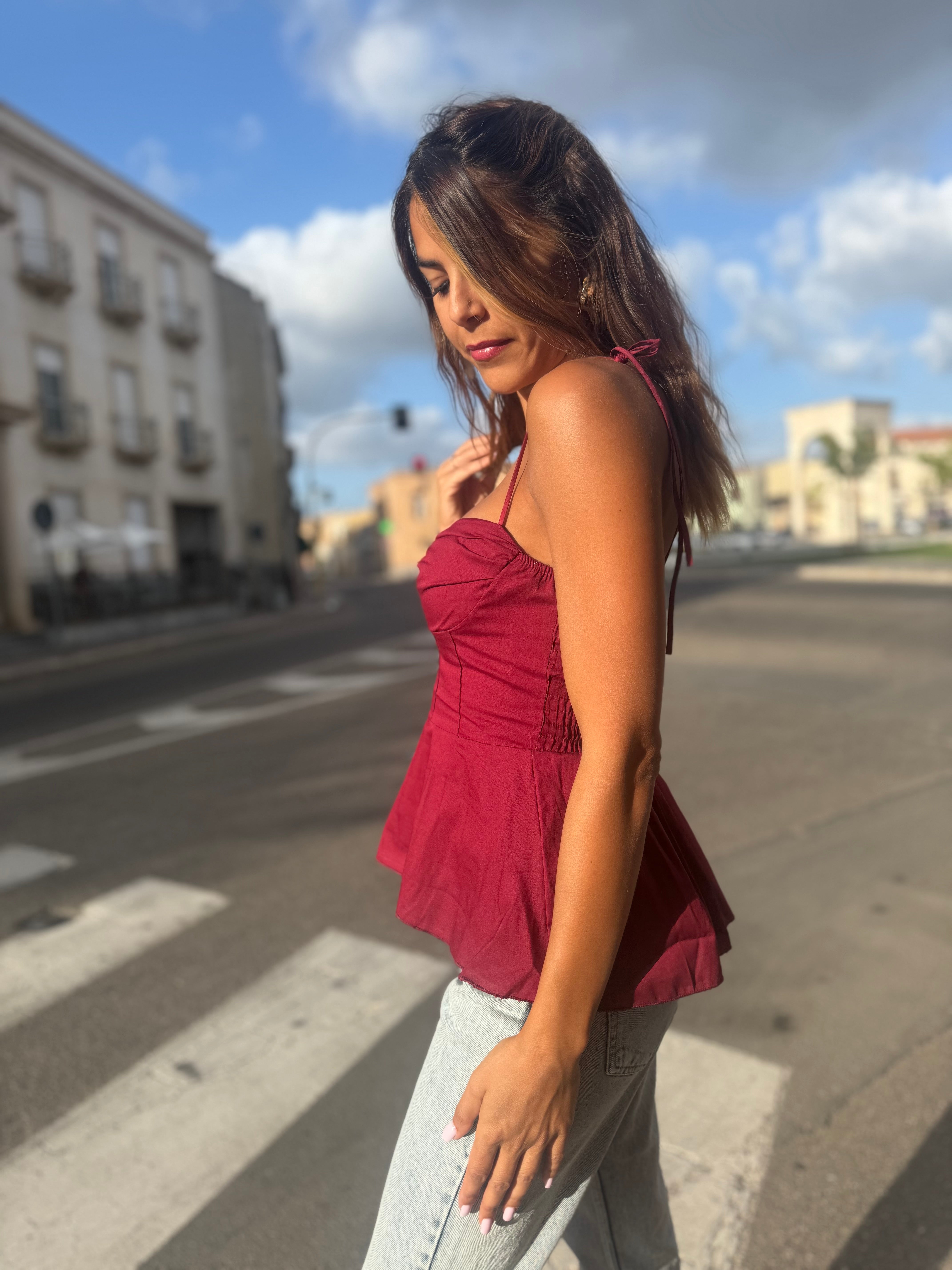 Top “Hamila” bordeaux