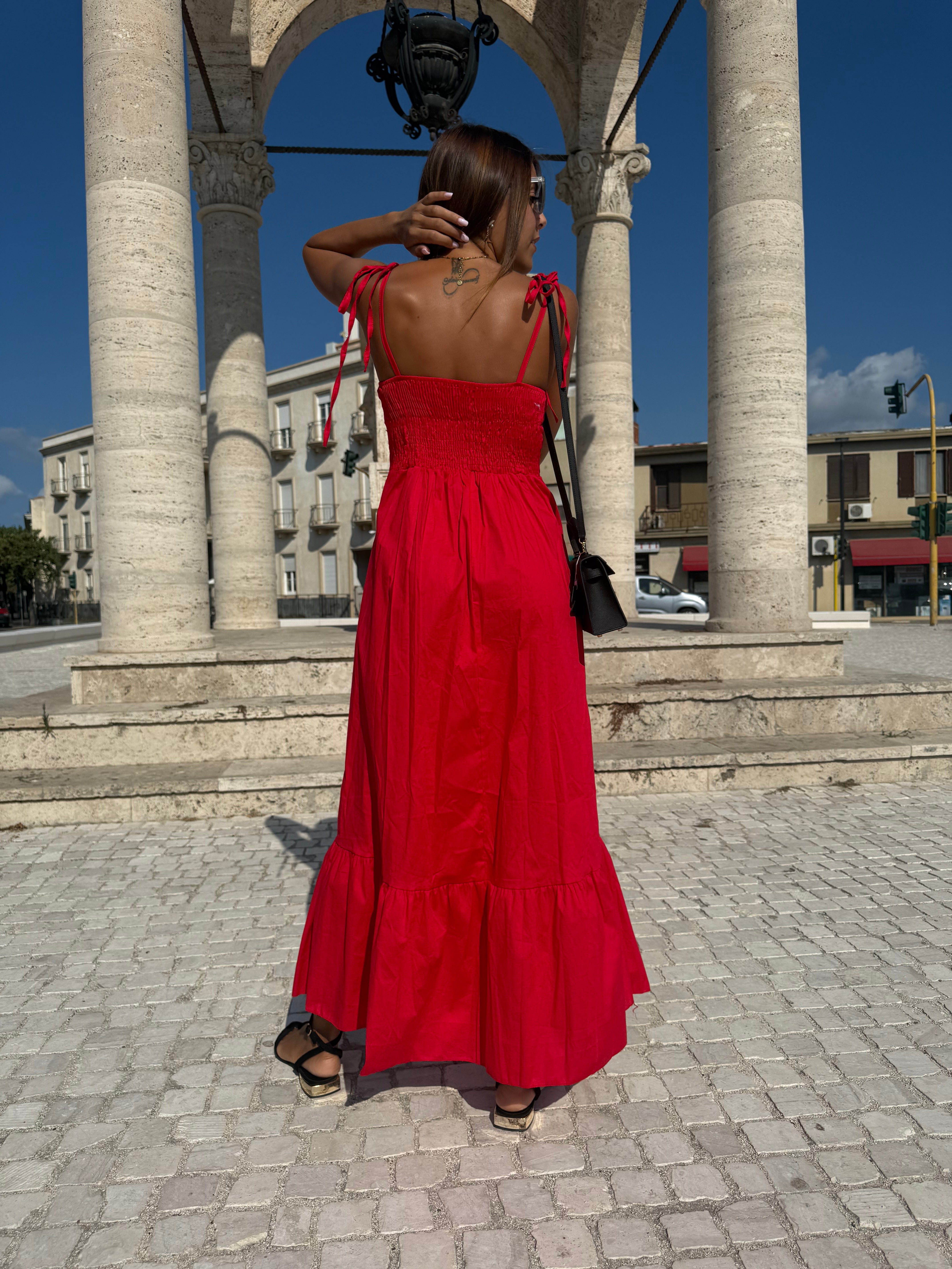 Maxi abito “Harrods” rosso