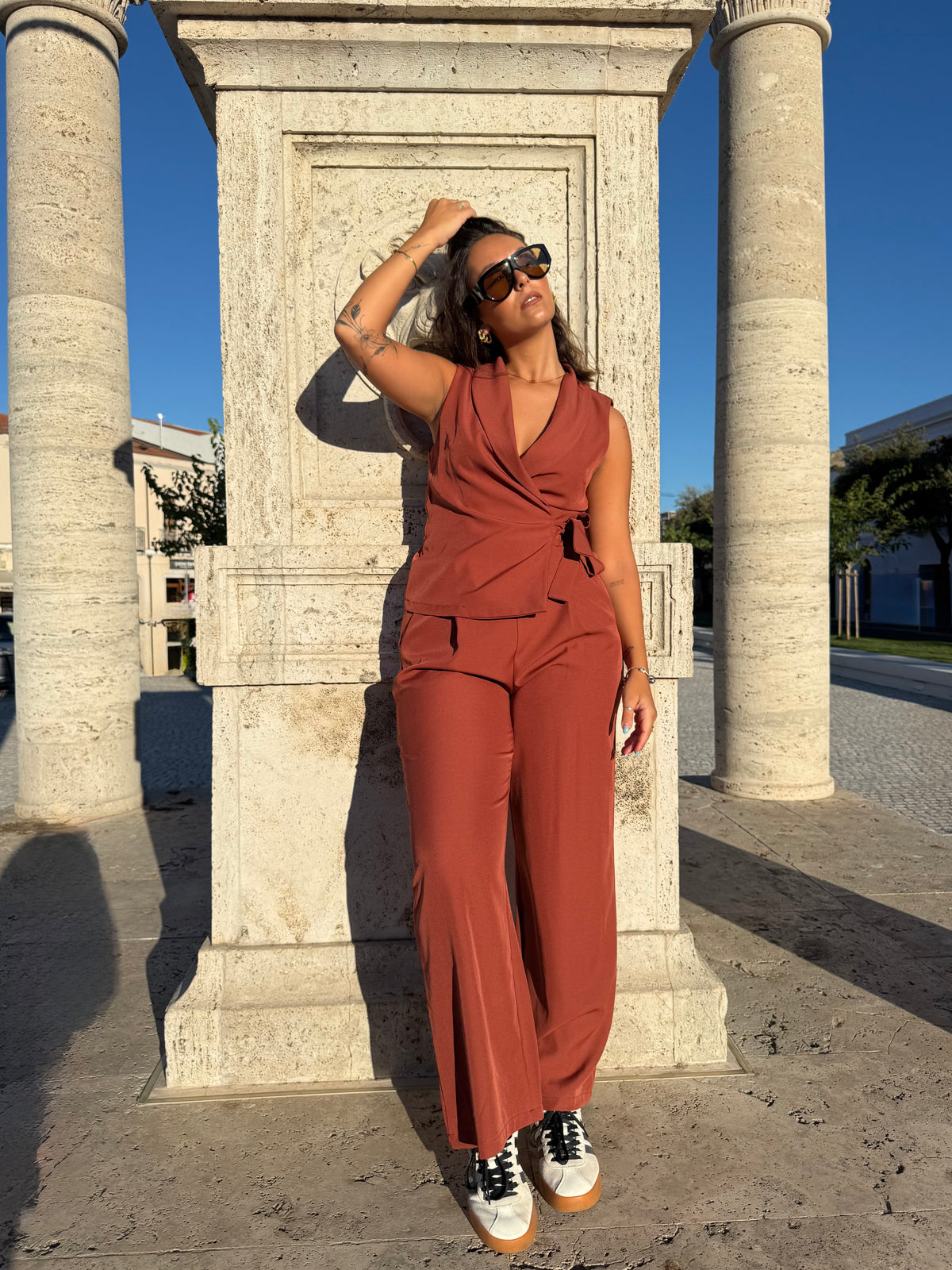 Completo gilet “Eliseee” ruggine