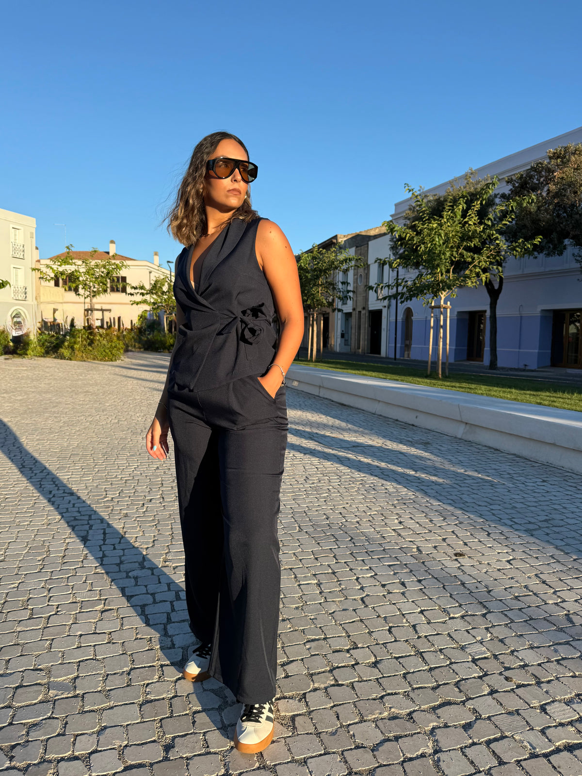 Completo gilet “Eliseee” blu