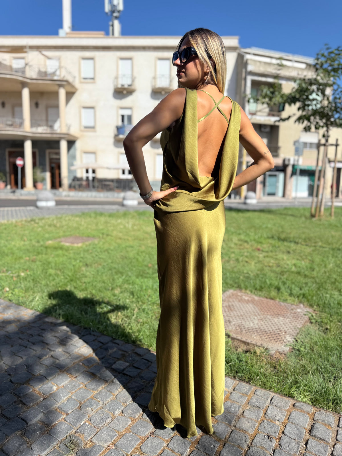 Maxi abito “Venere” verde