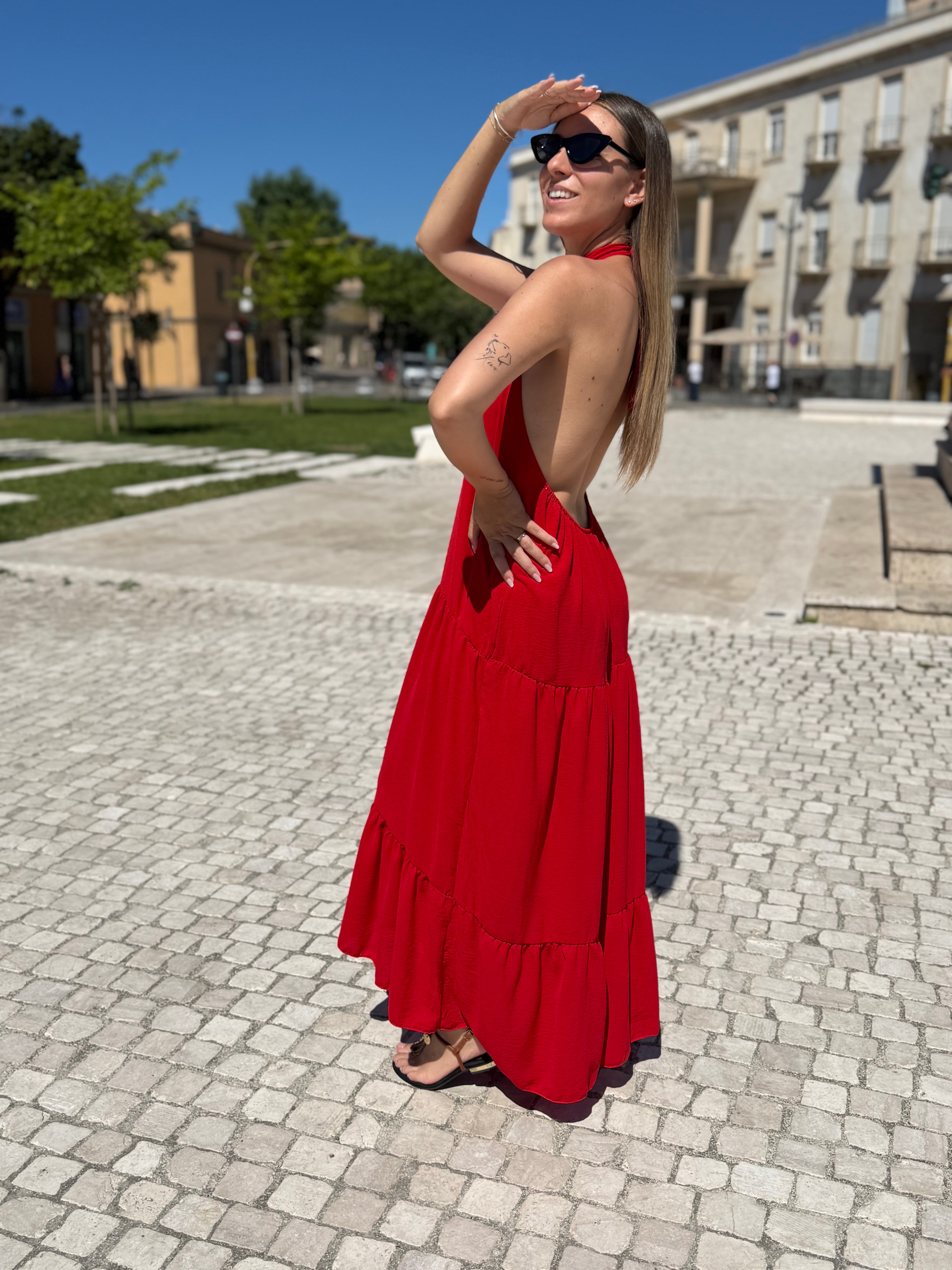 Maxi abito “Endless Charm” rosso