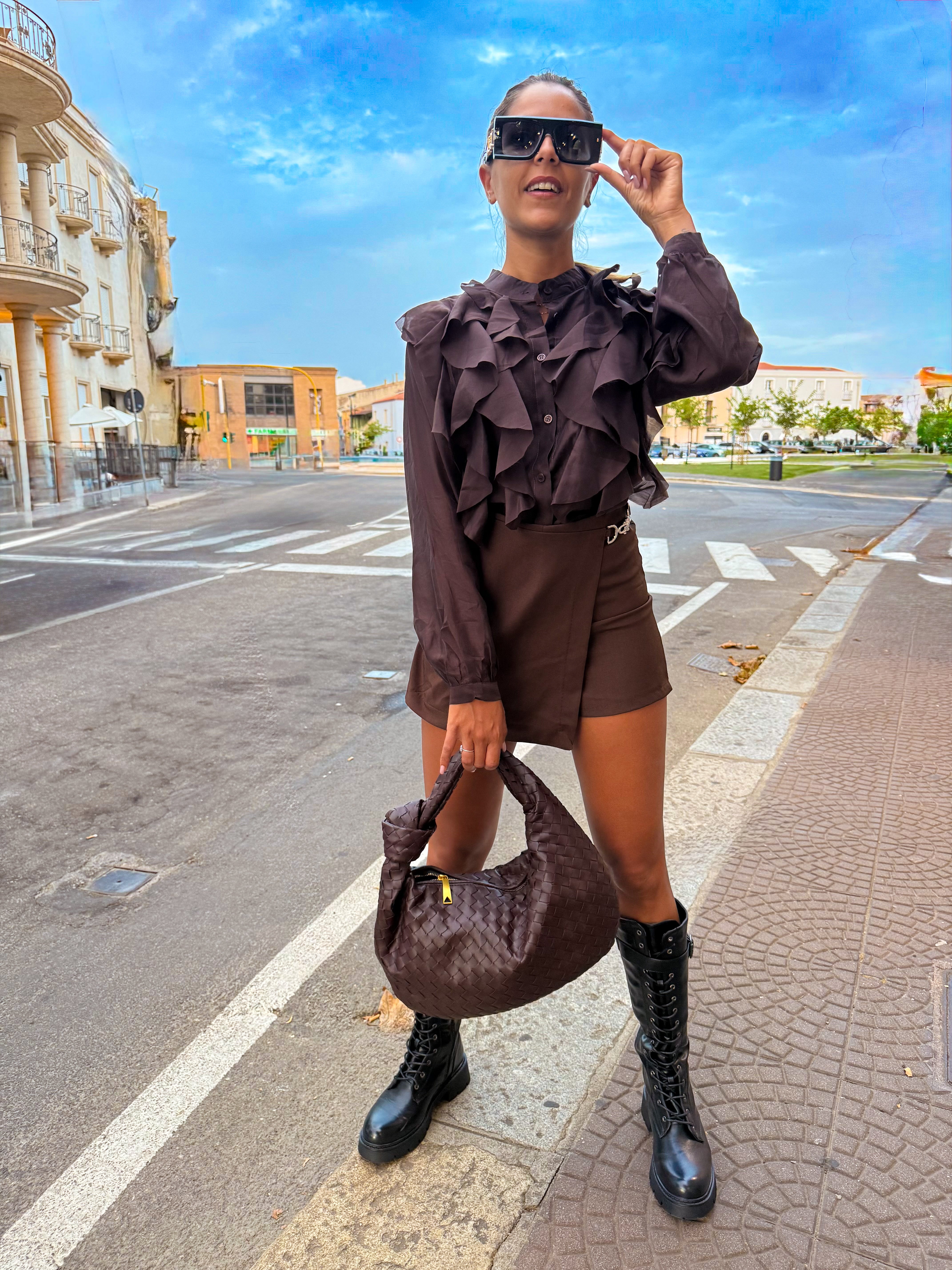 Camicia “Laissez” marrone