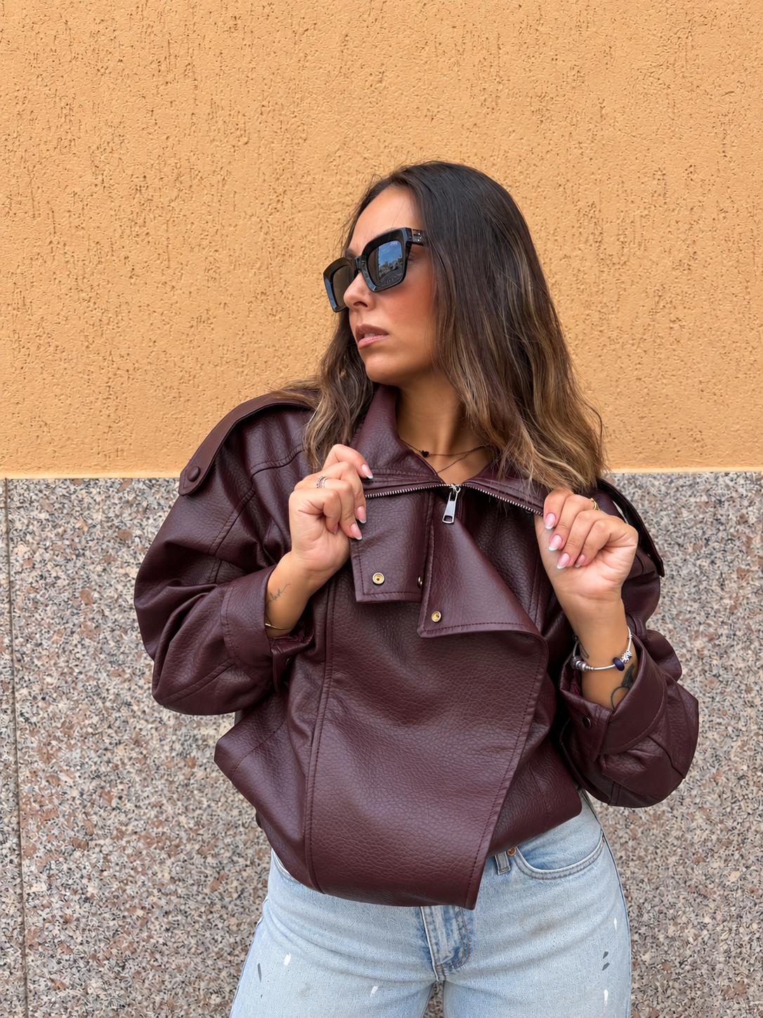 Giubbotto “Lennox” bordeaux