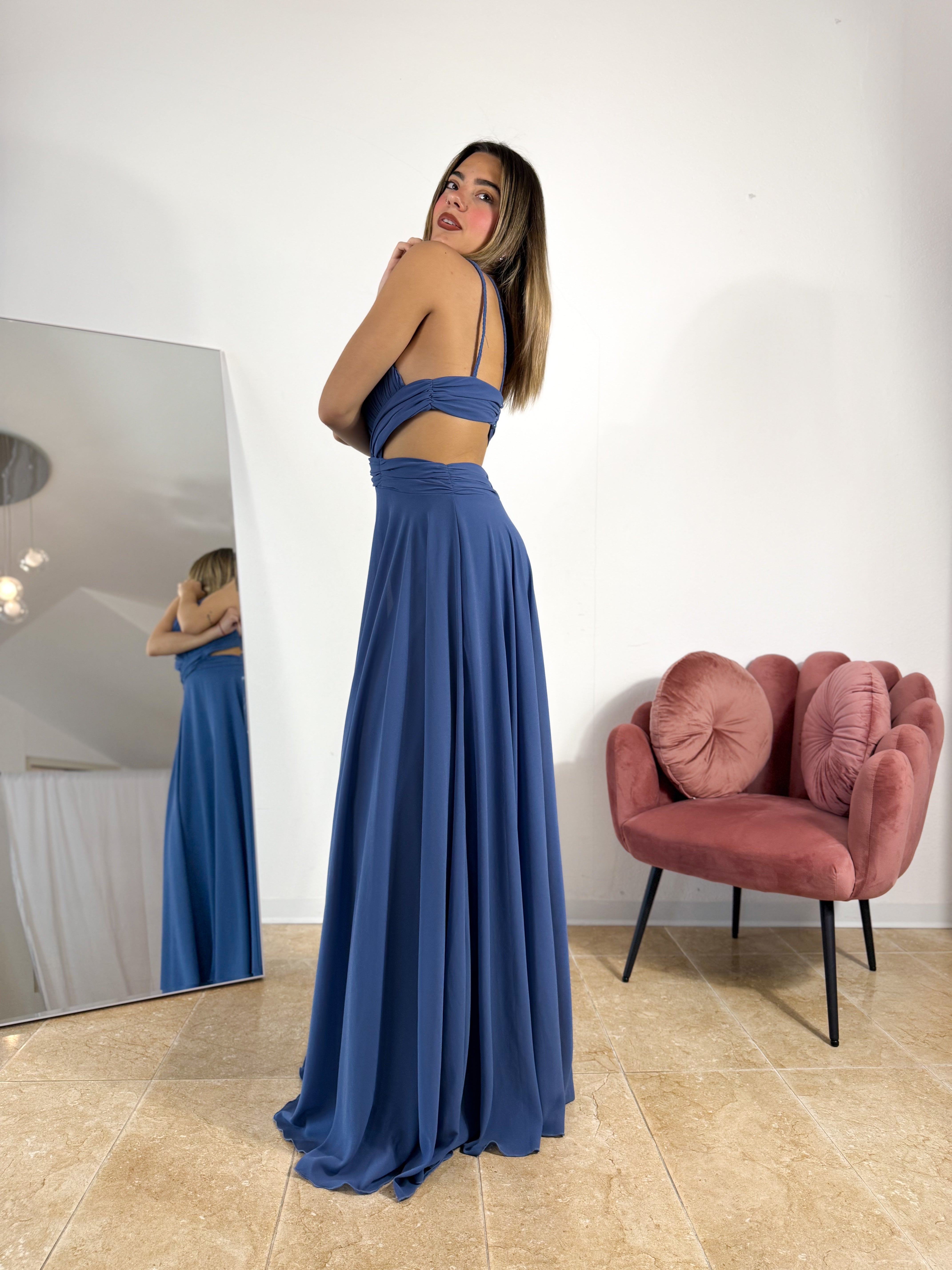 Maxi abito “Let’s celebrate” blu