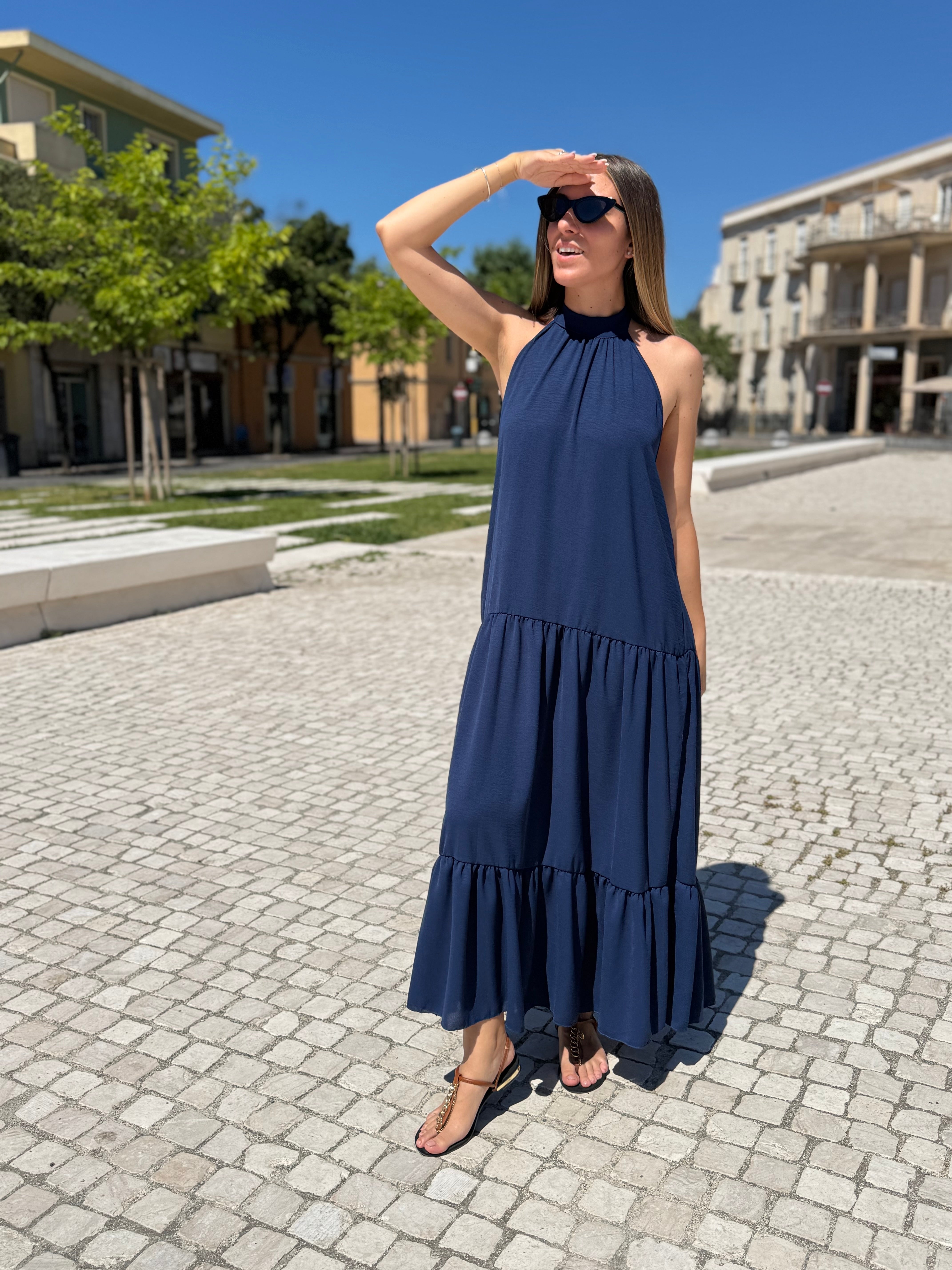 Maxi abito “Endless Charm” blu