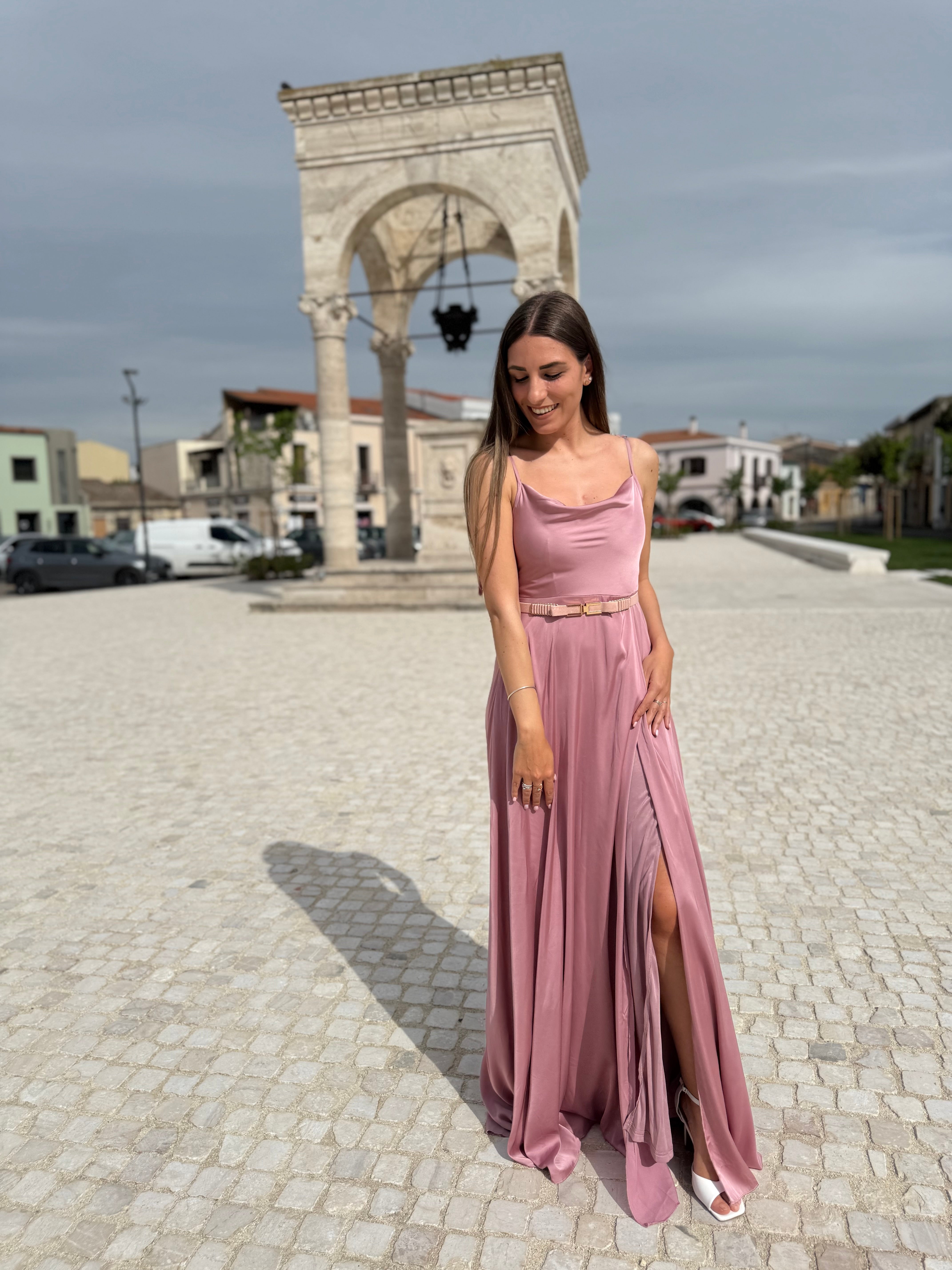 Maxi abito “Well done” rosa