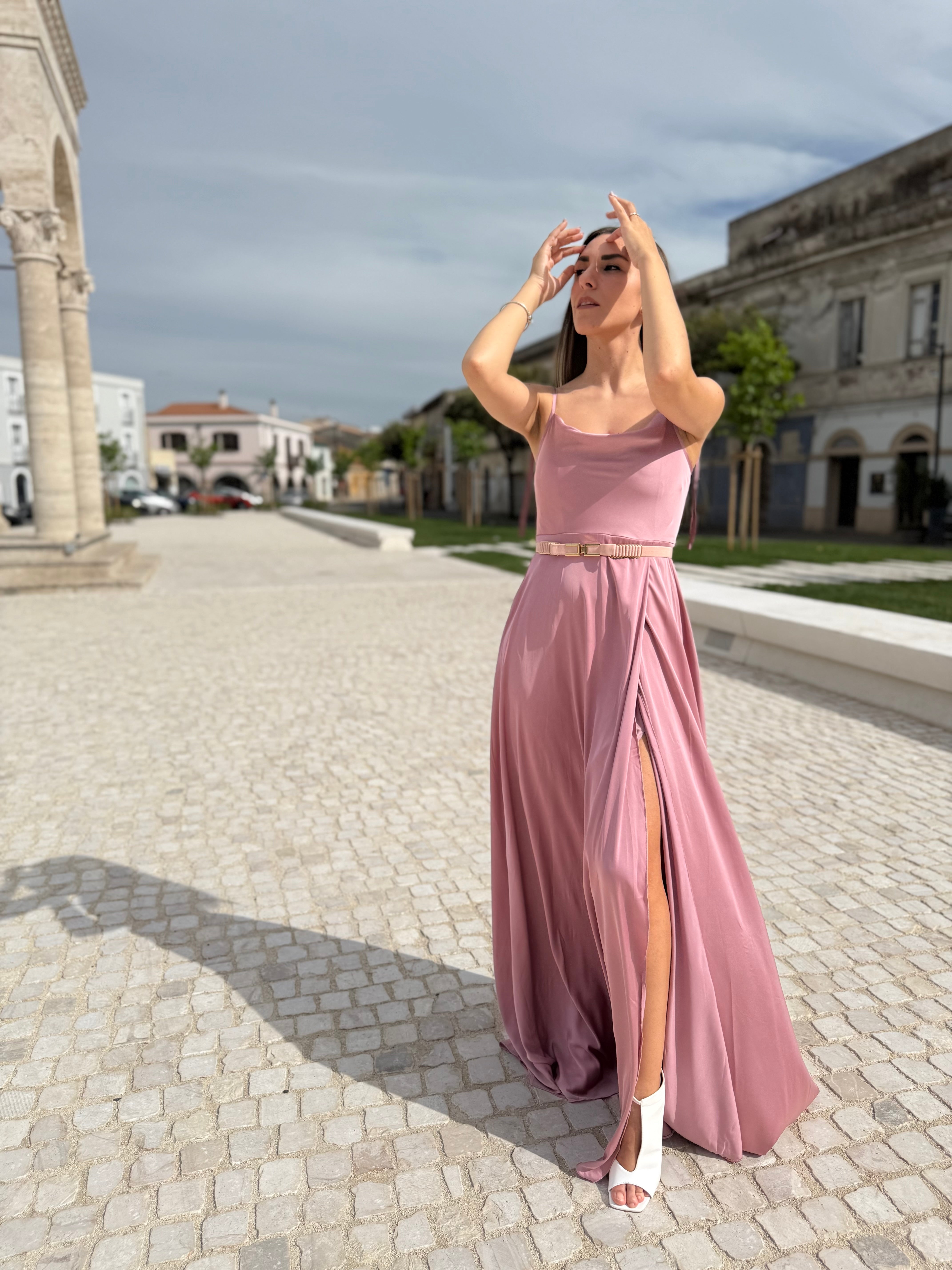 Maxi abito “Well done” rosa