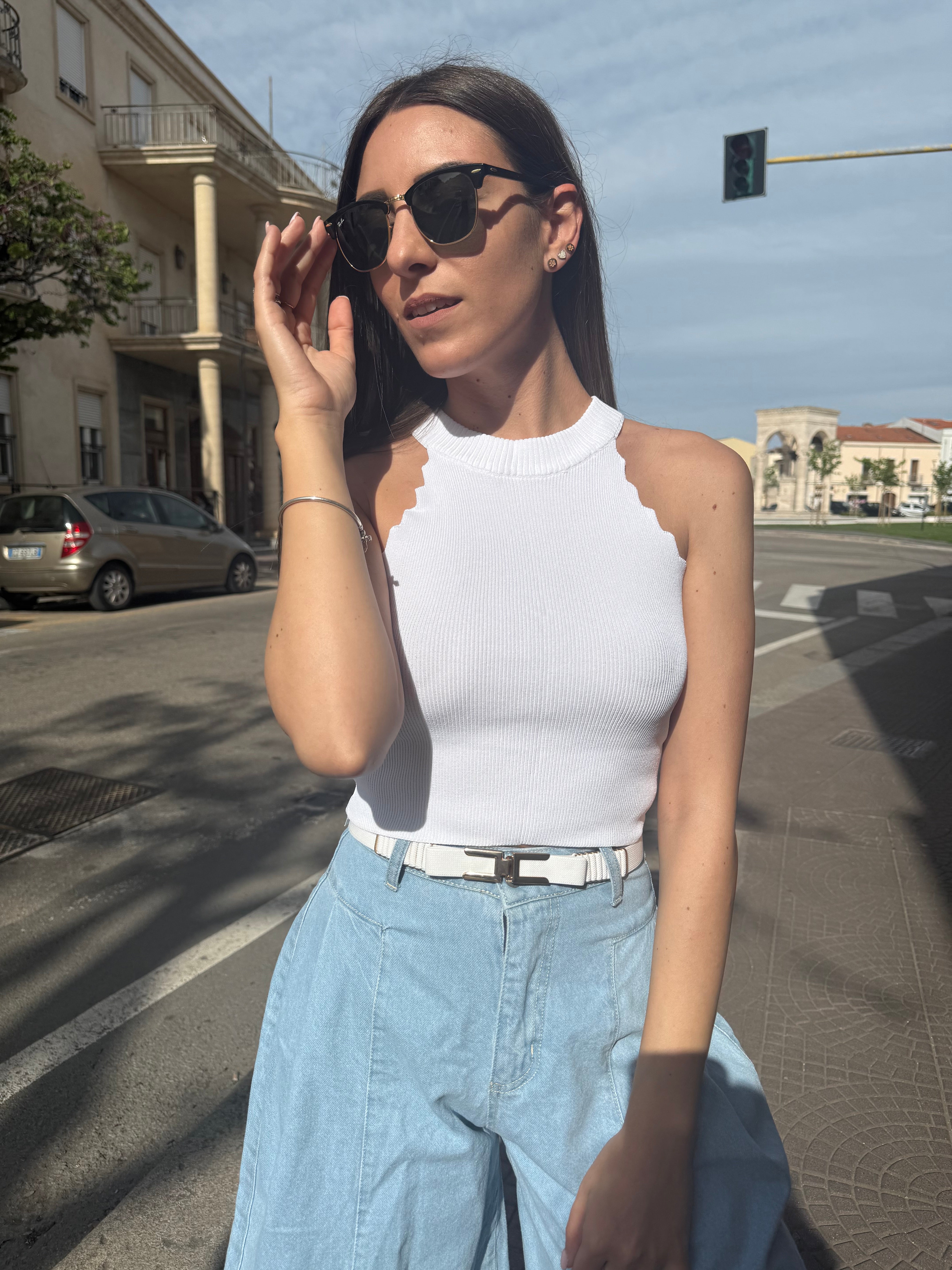 Top “Beverly” bianco