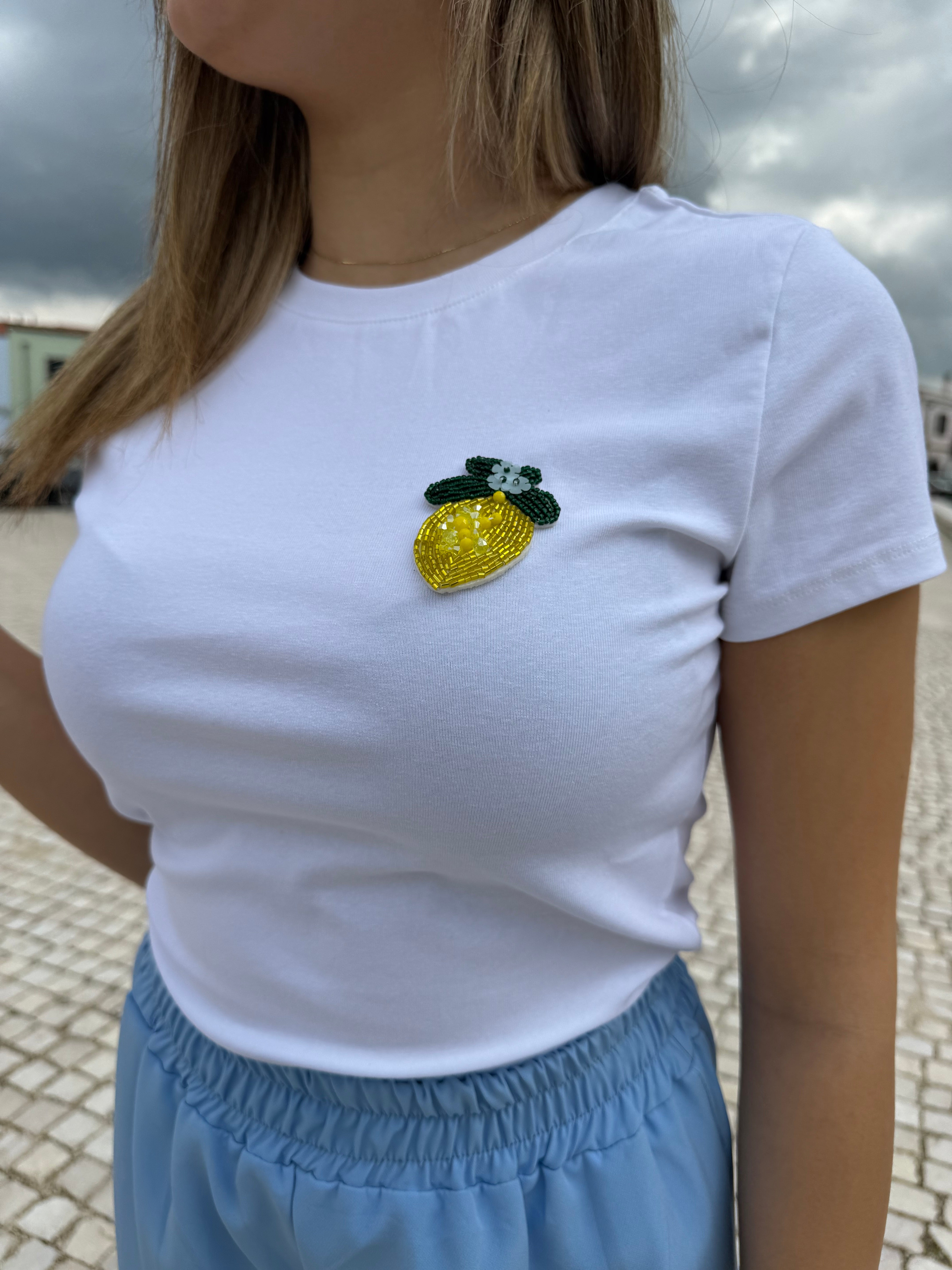 T-shirt “Lemon Pop” bianca