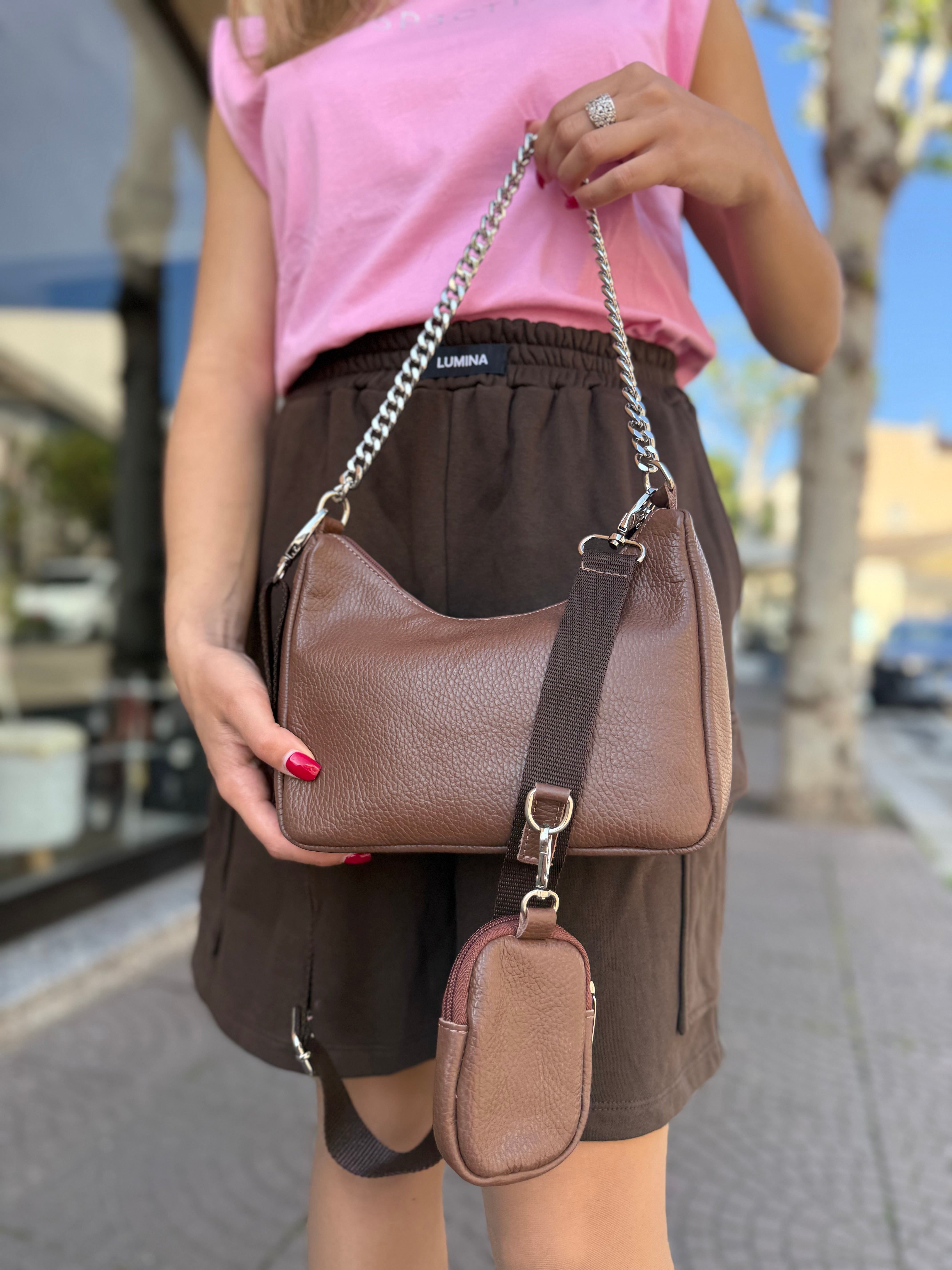 Maxi short Lumina “Level up” marrone