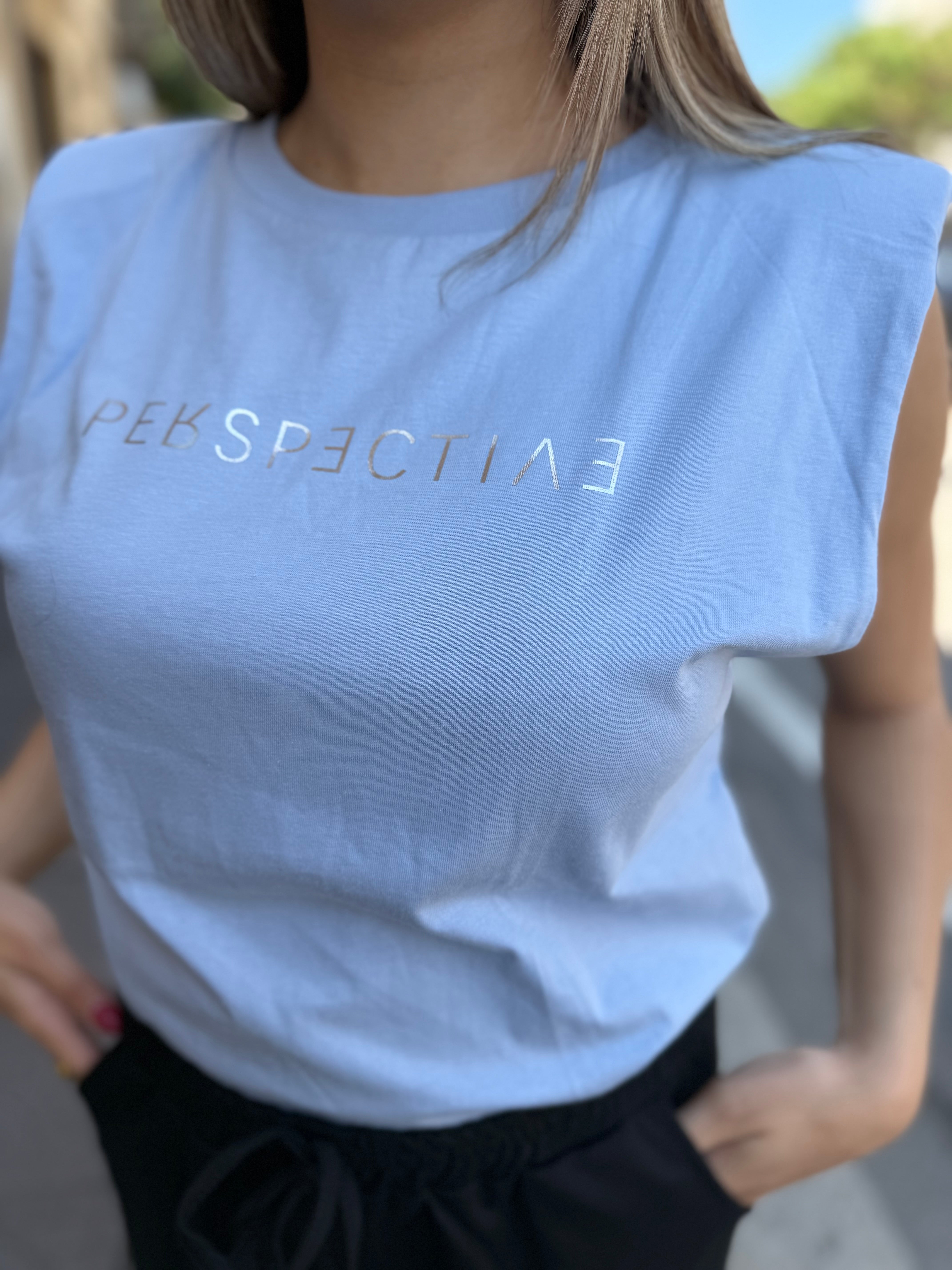 Top Lumina “Perspective” Azzurro