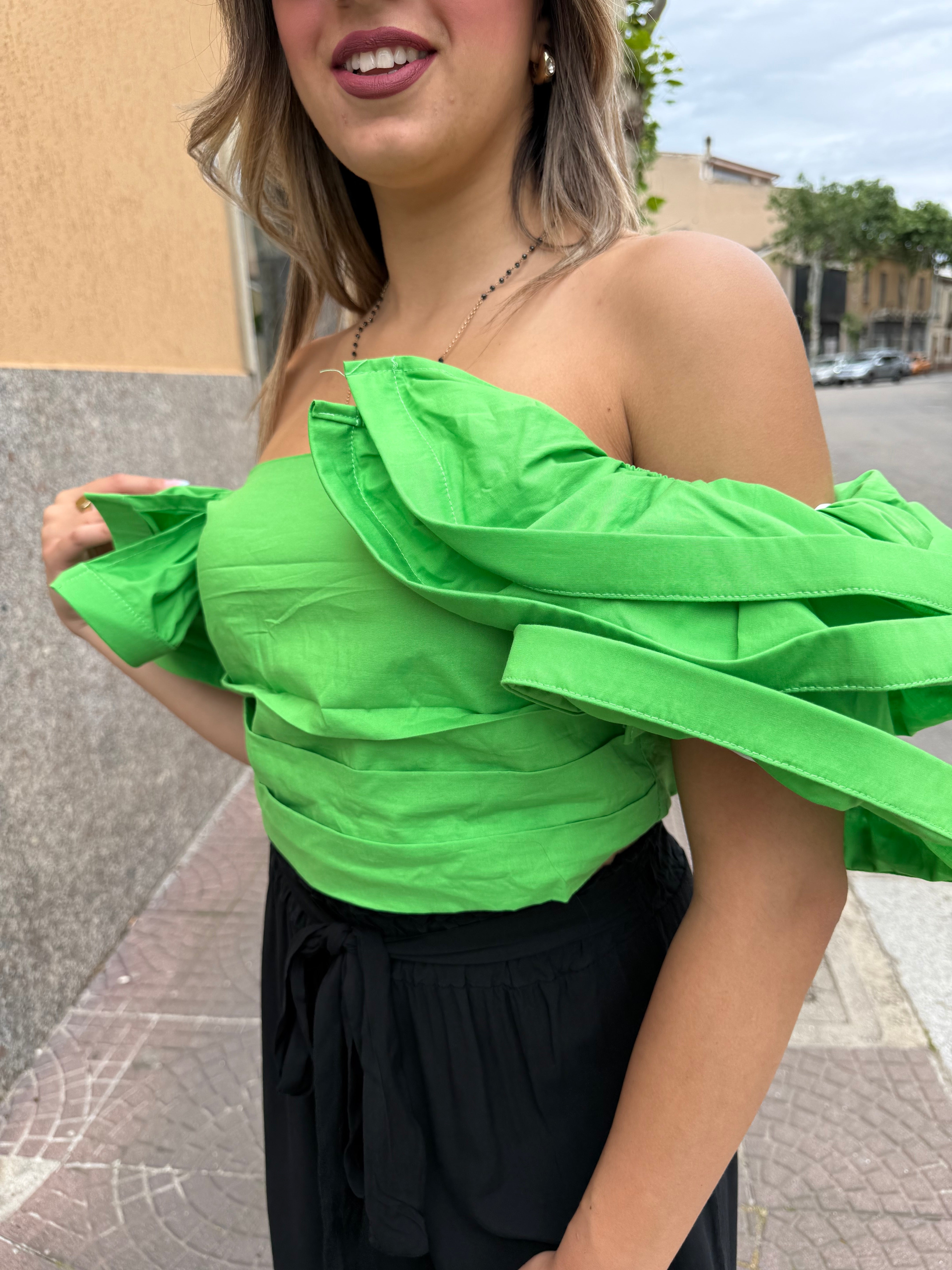 Top Lumina "Peony" verde fluo