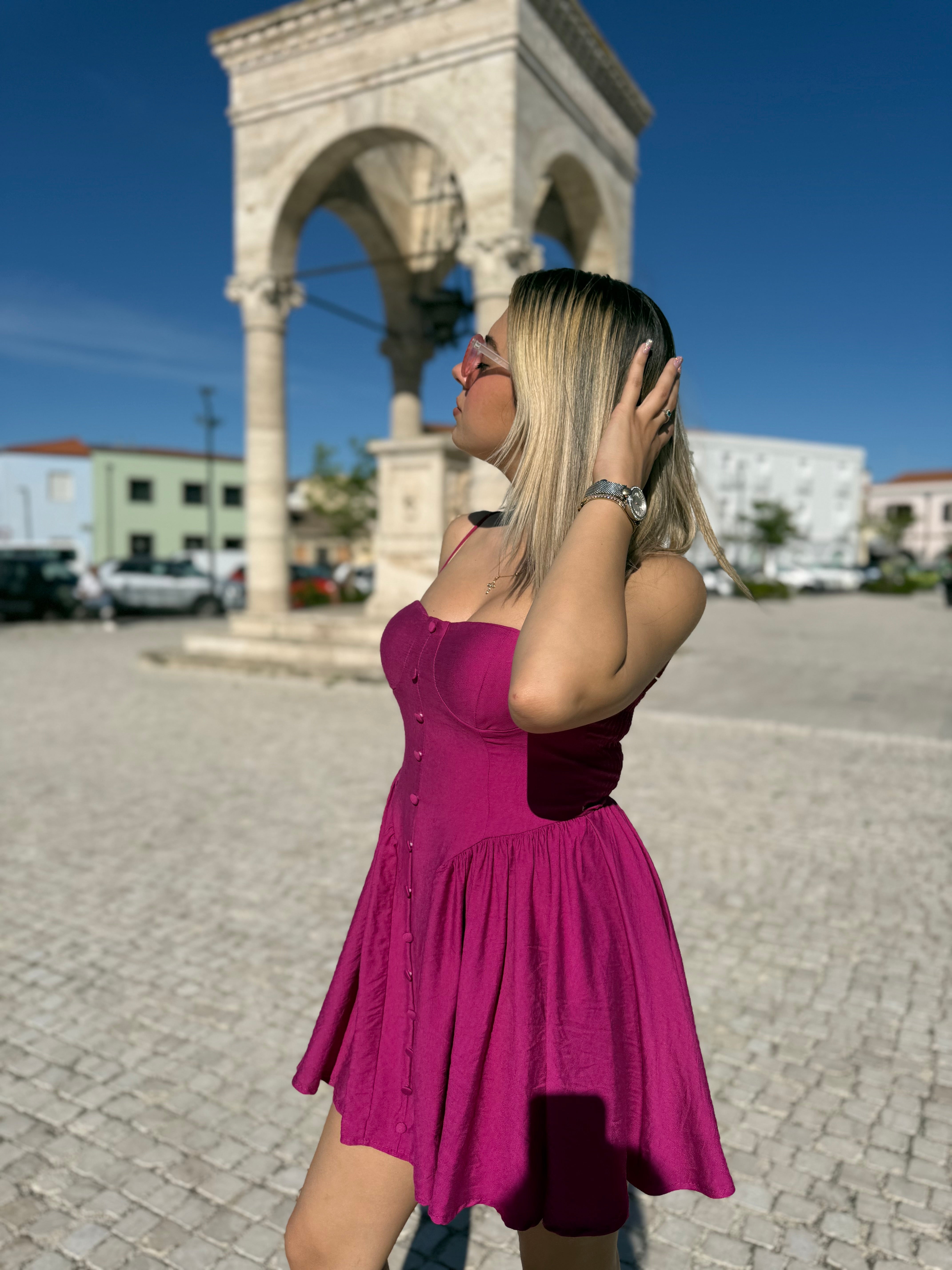 Mini abito “Vittoria” fucsia