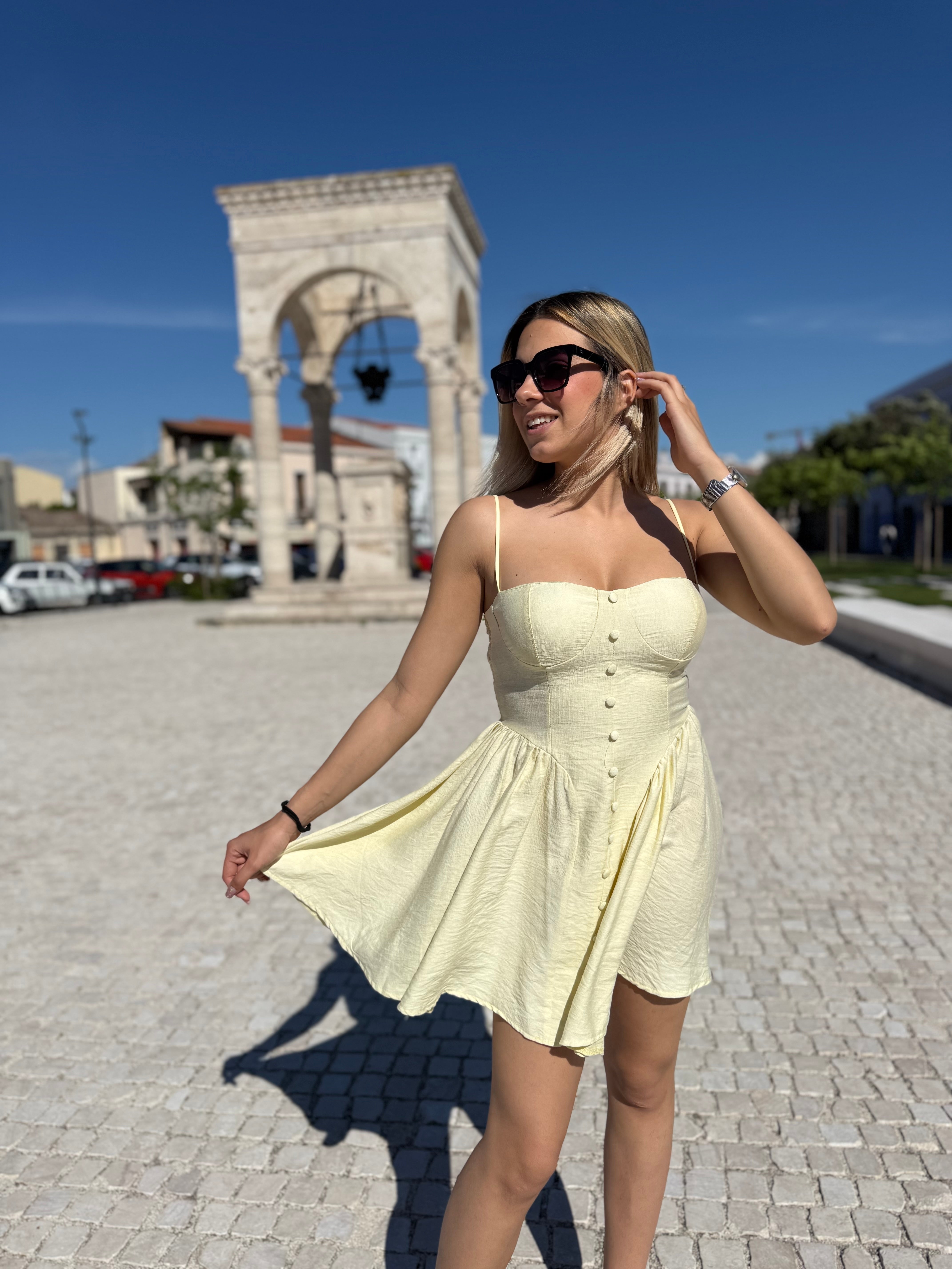 Mini abito “Vittoria” giallo