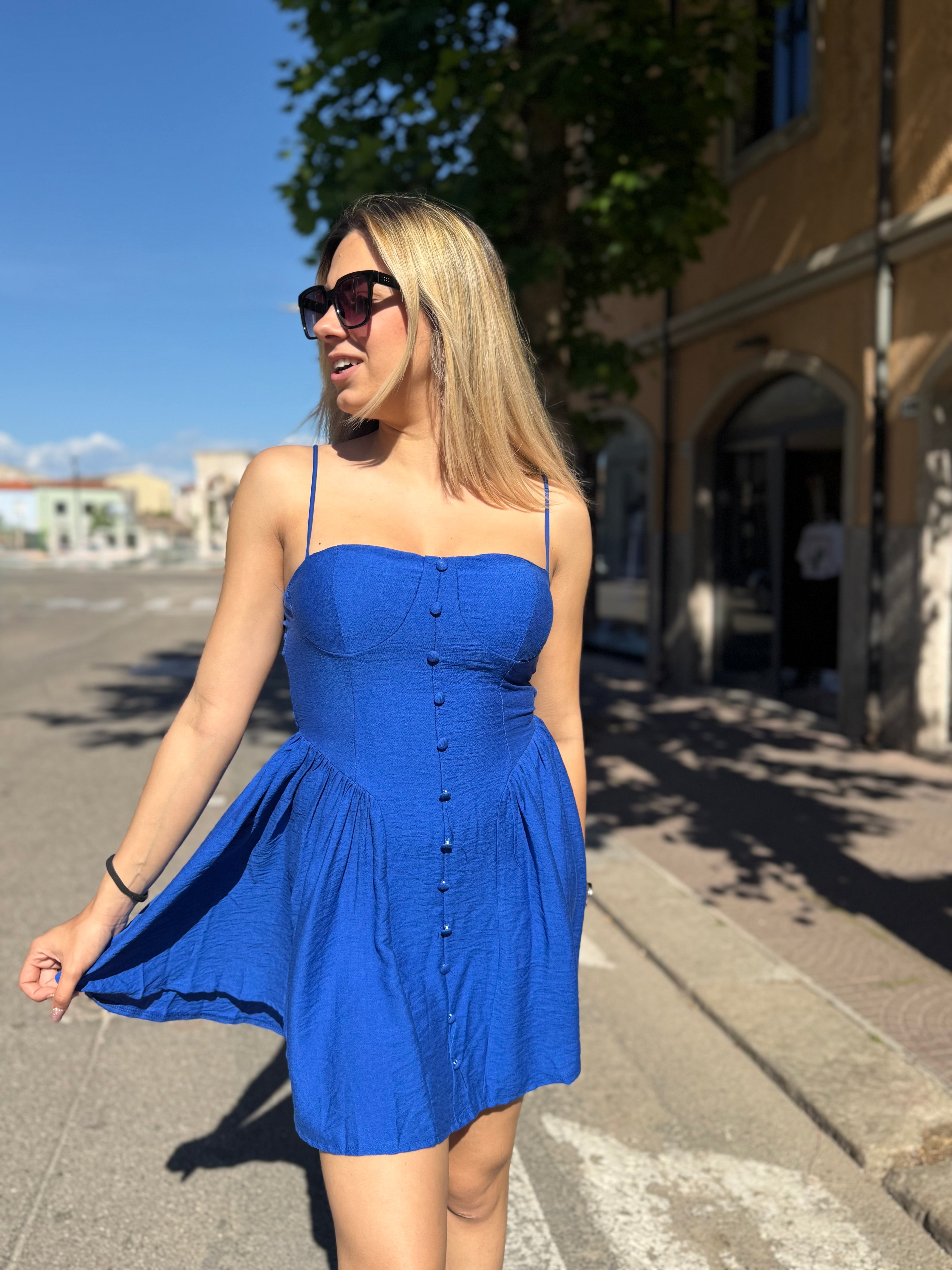 Mini abito “Vittoria” blu elettrico