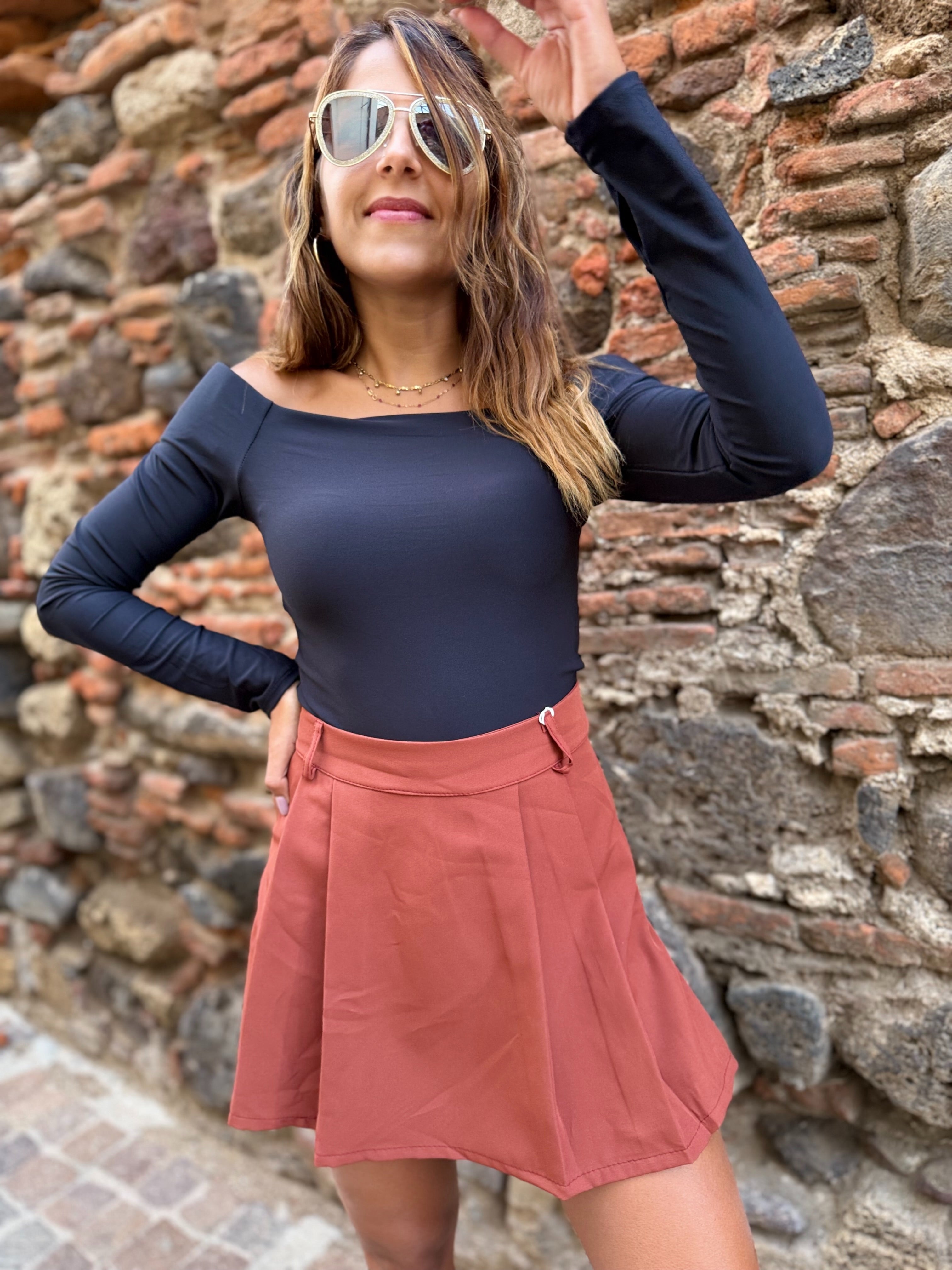 Gonna pantalone “Soley” terracotta