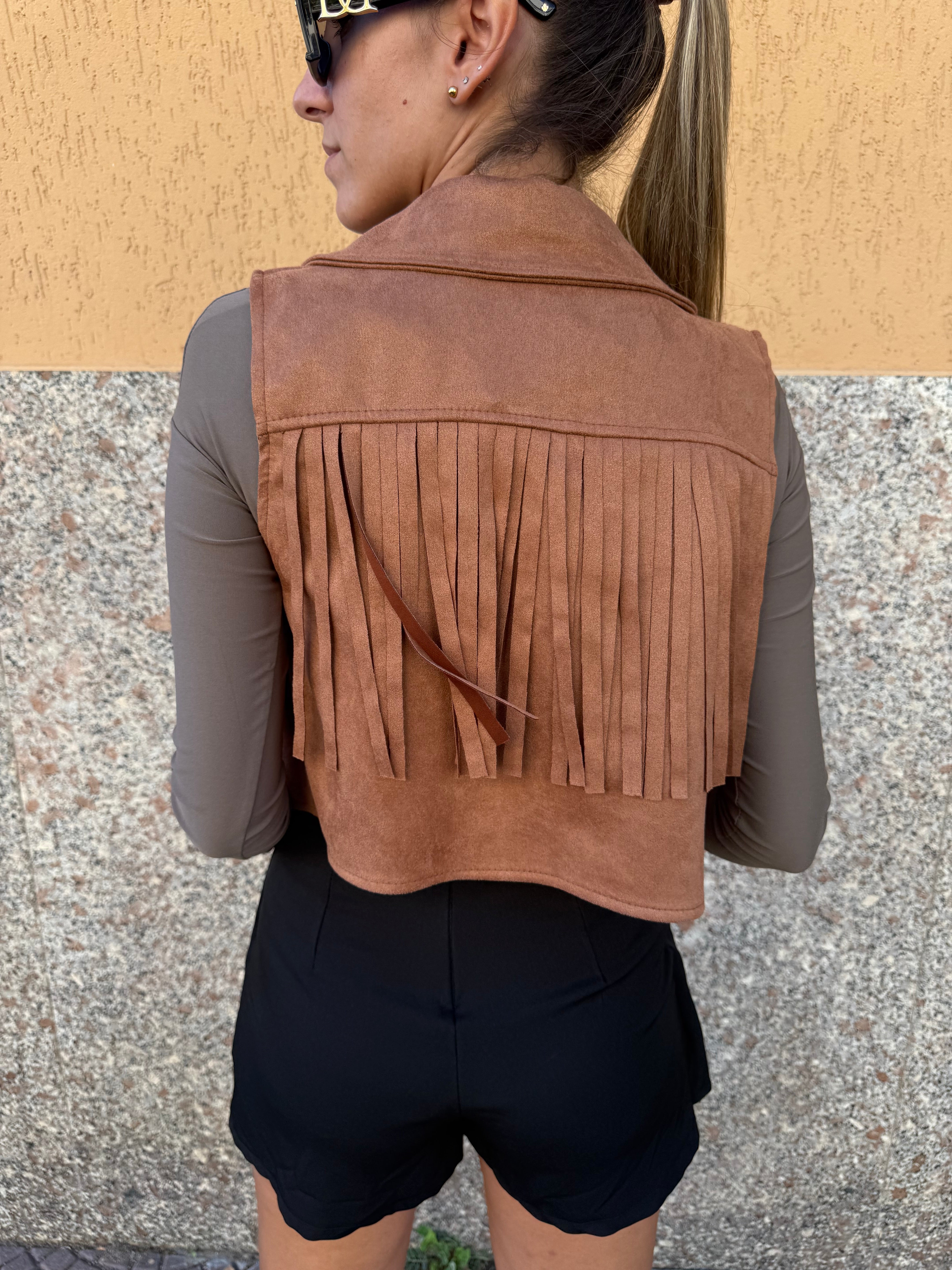 Gilet “Wild West Mood” caramello