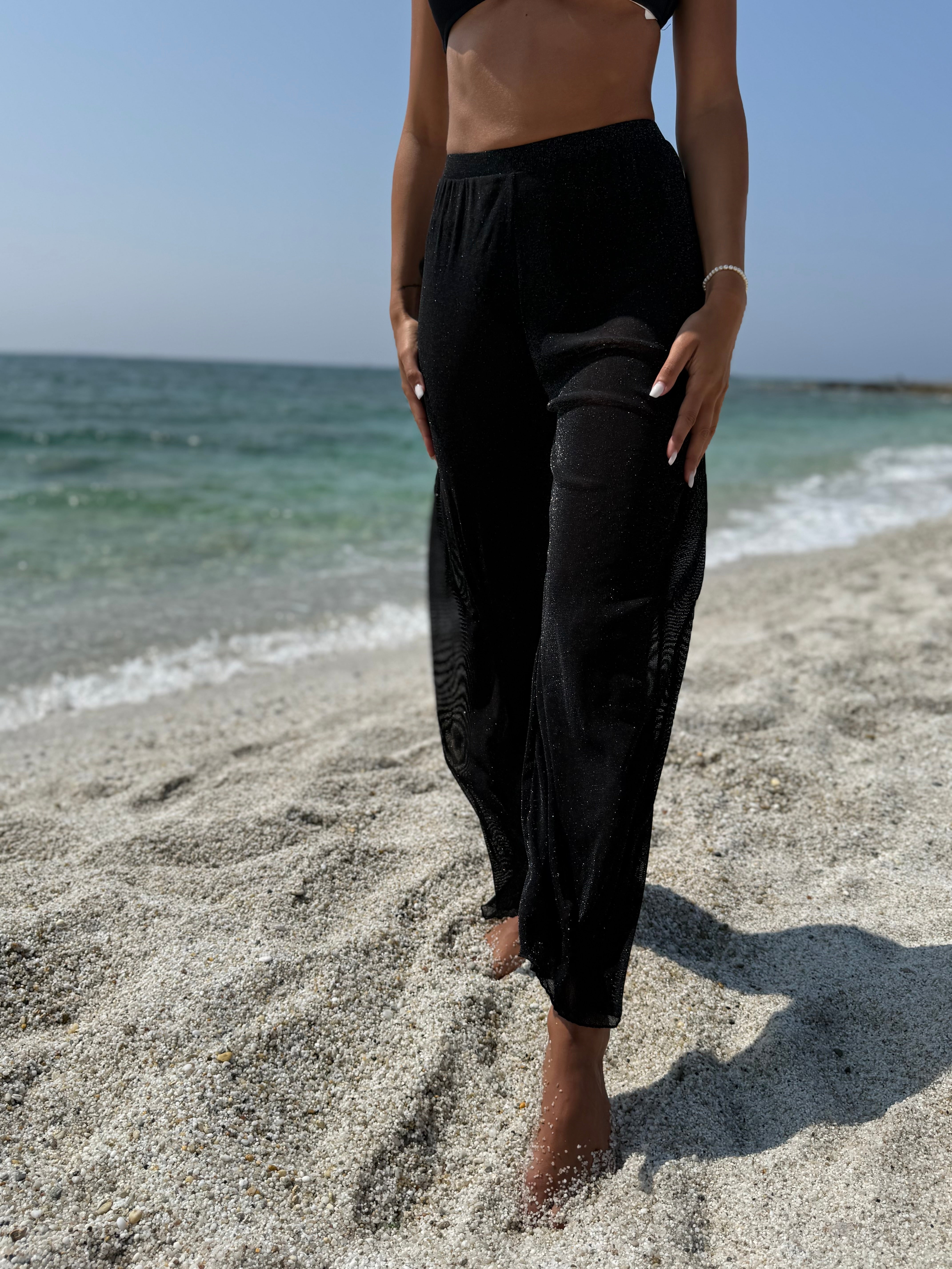 Pantaloni Lumina copricostume neri