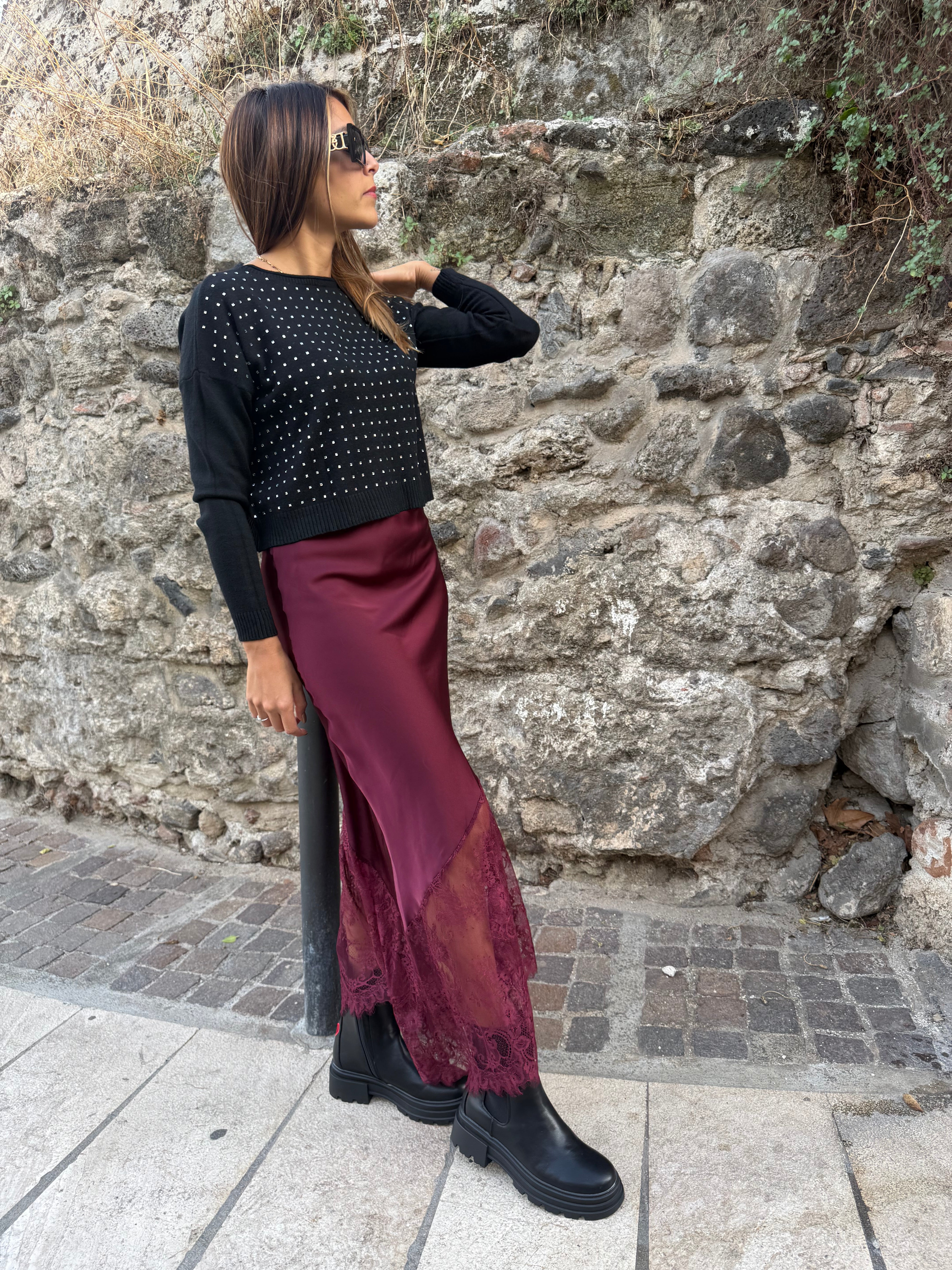 Maglia “Crystal Touch” nera