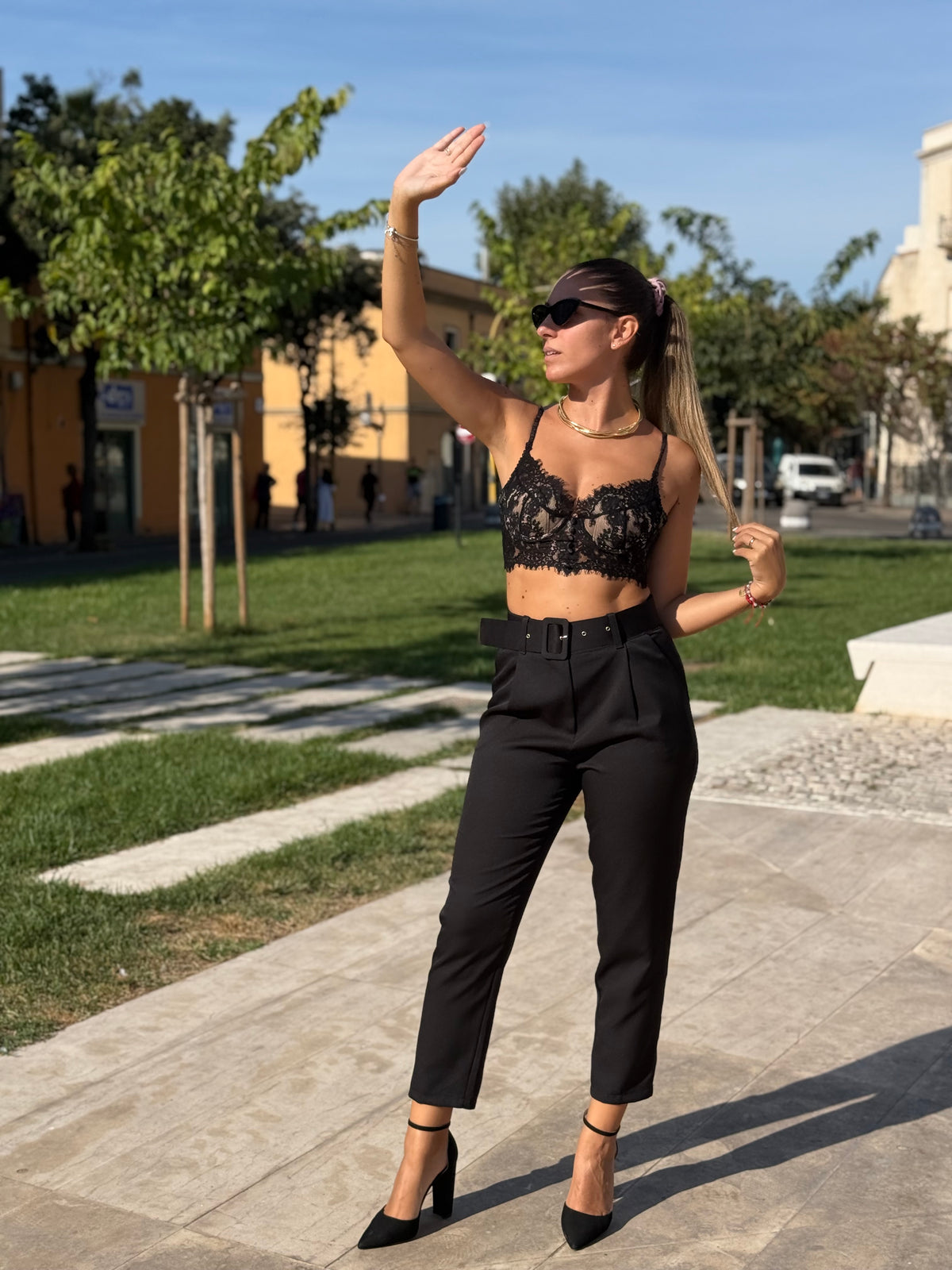 Pantaloni “City Flow” neri