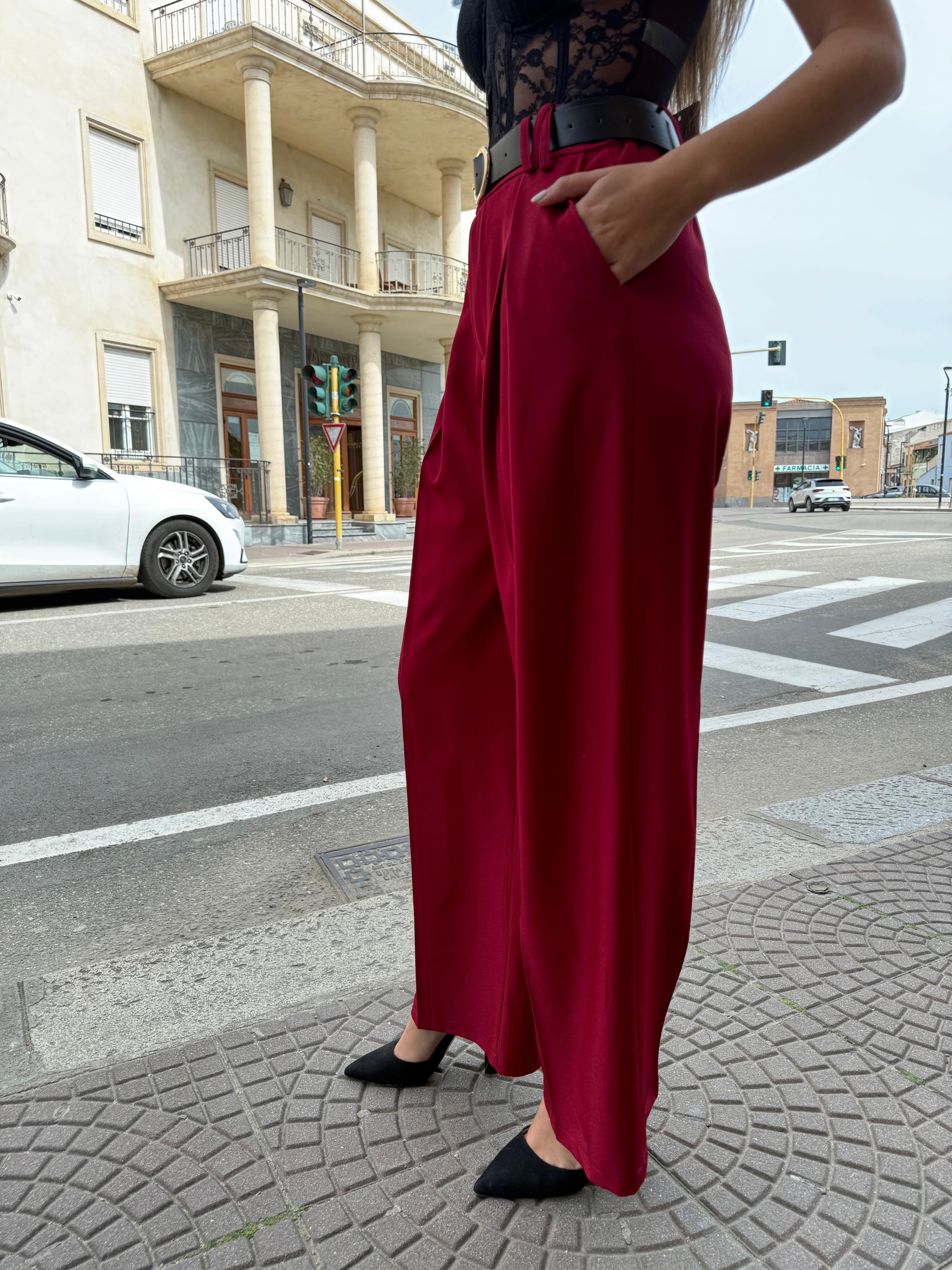 Pantaloni “Dafne” bordeaux
