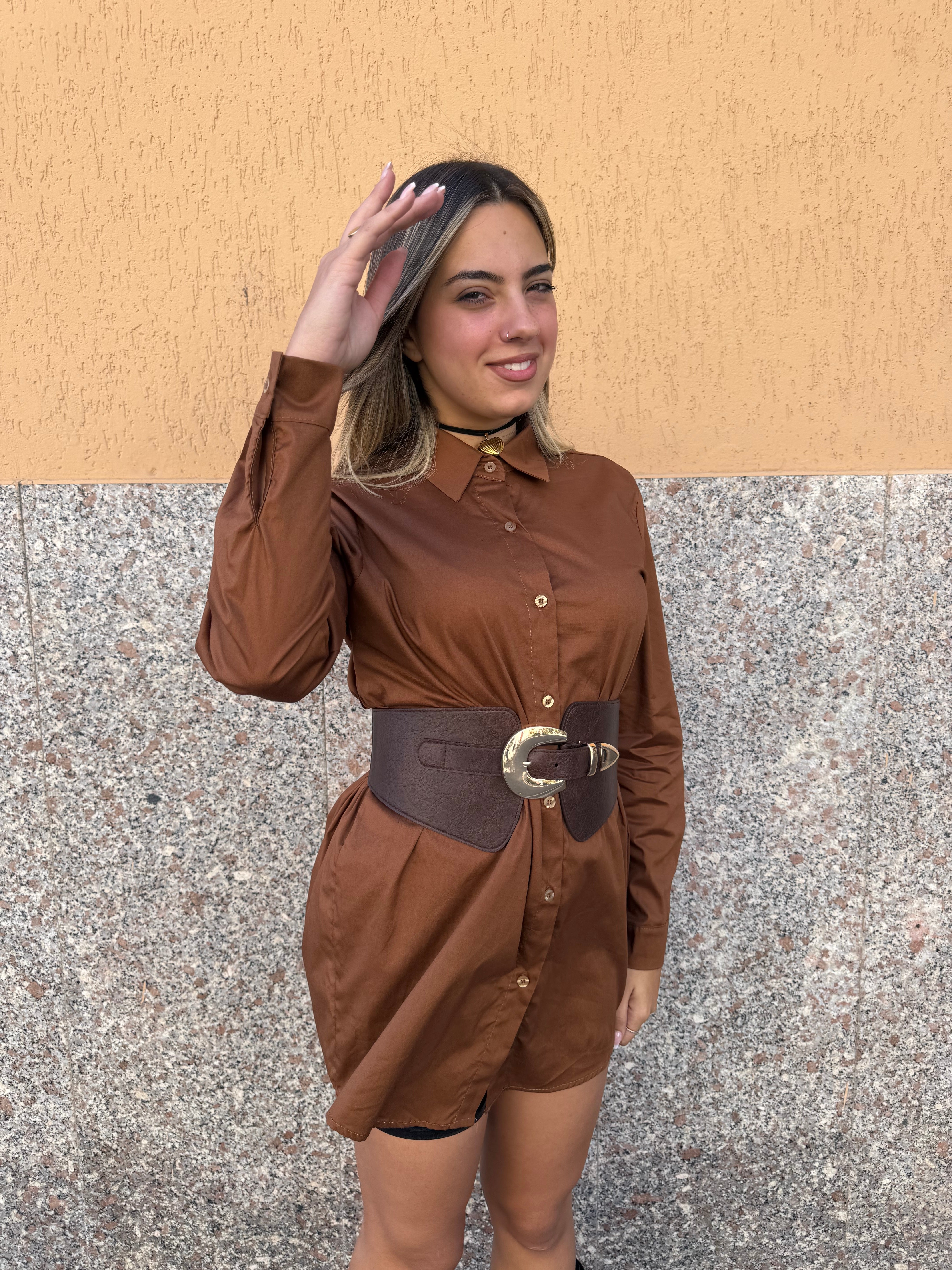 Maxi camicia “Volver” marrone