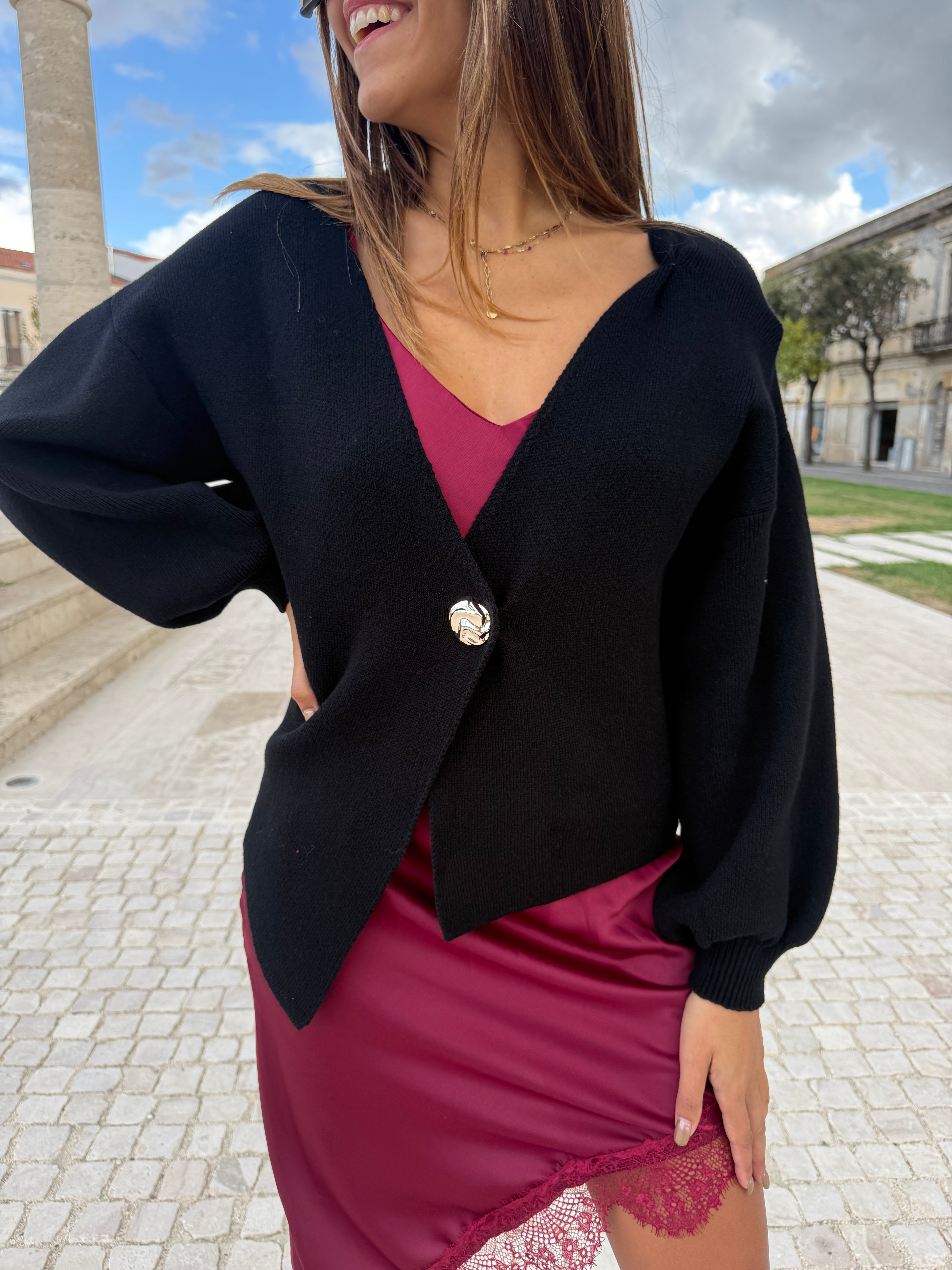 Cardigan “Golden Charm” nero