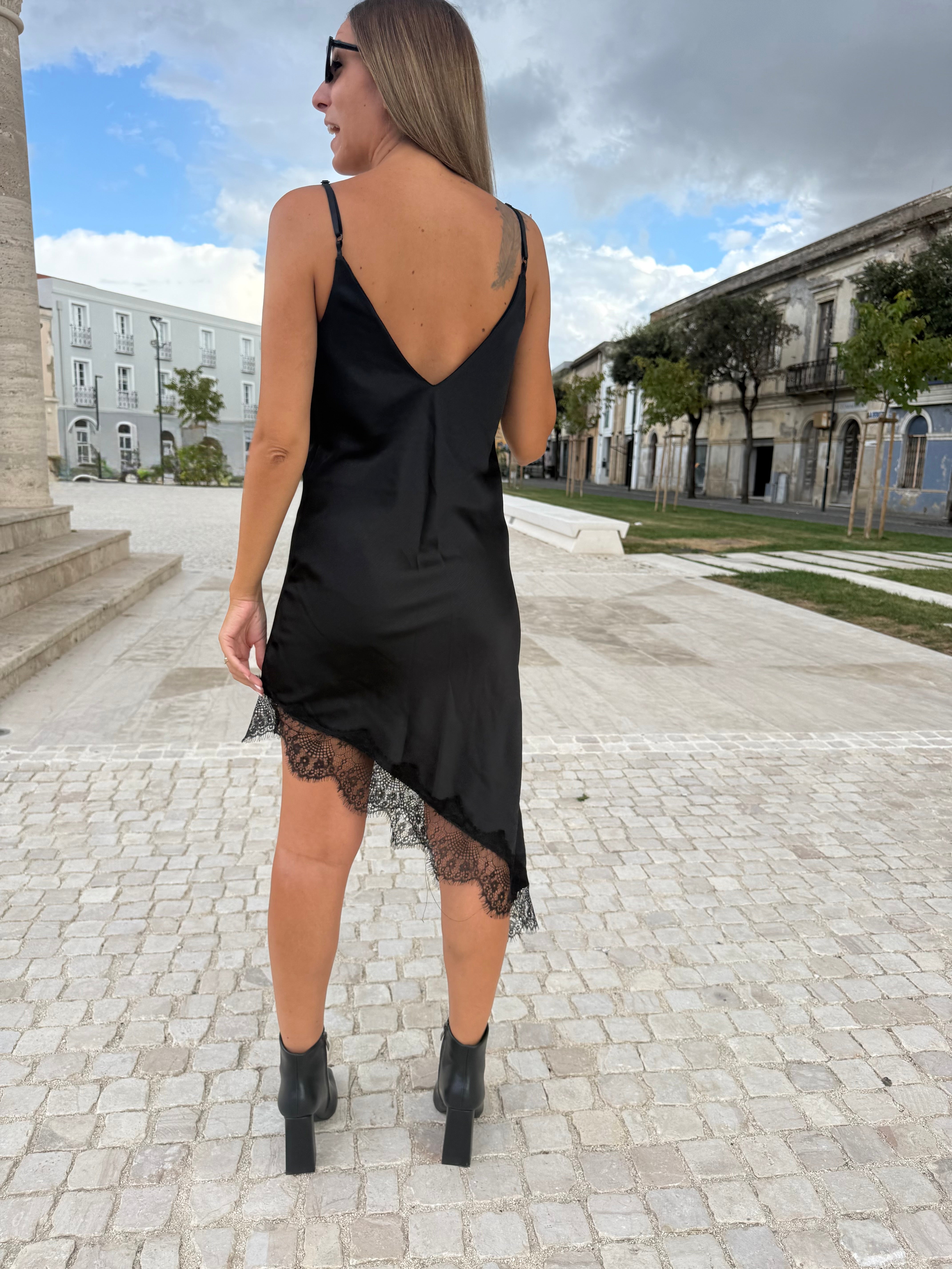 Abito “Satin lace” nero