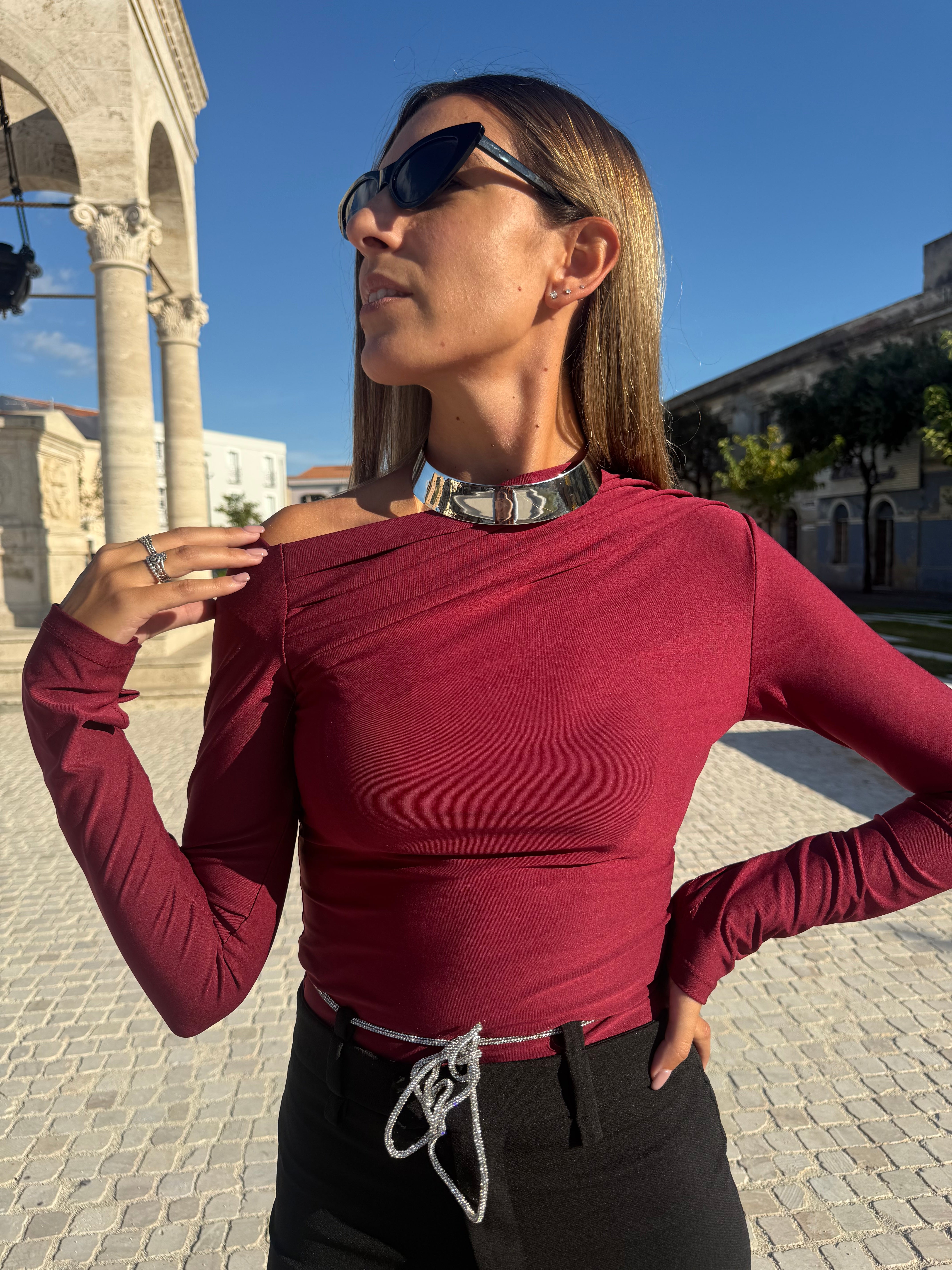 Maglia “Kim touch” bordeaux