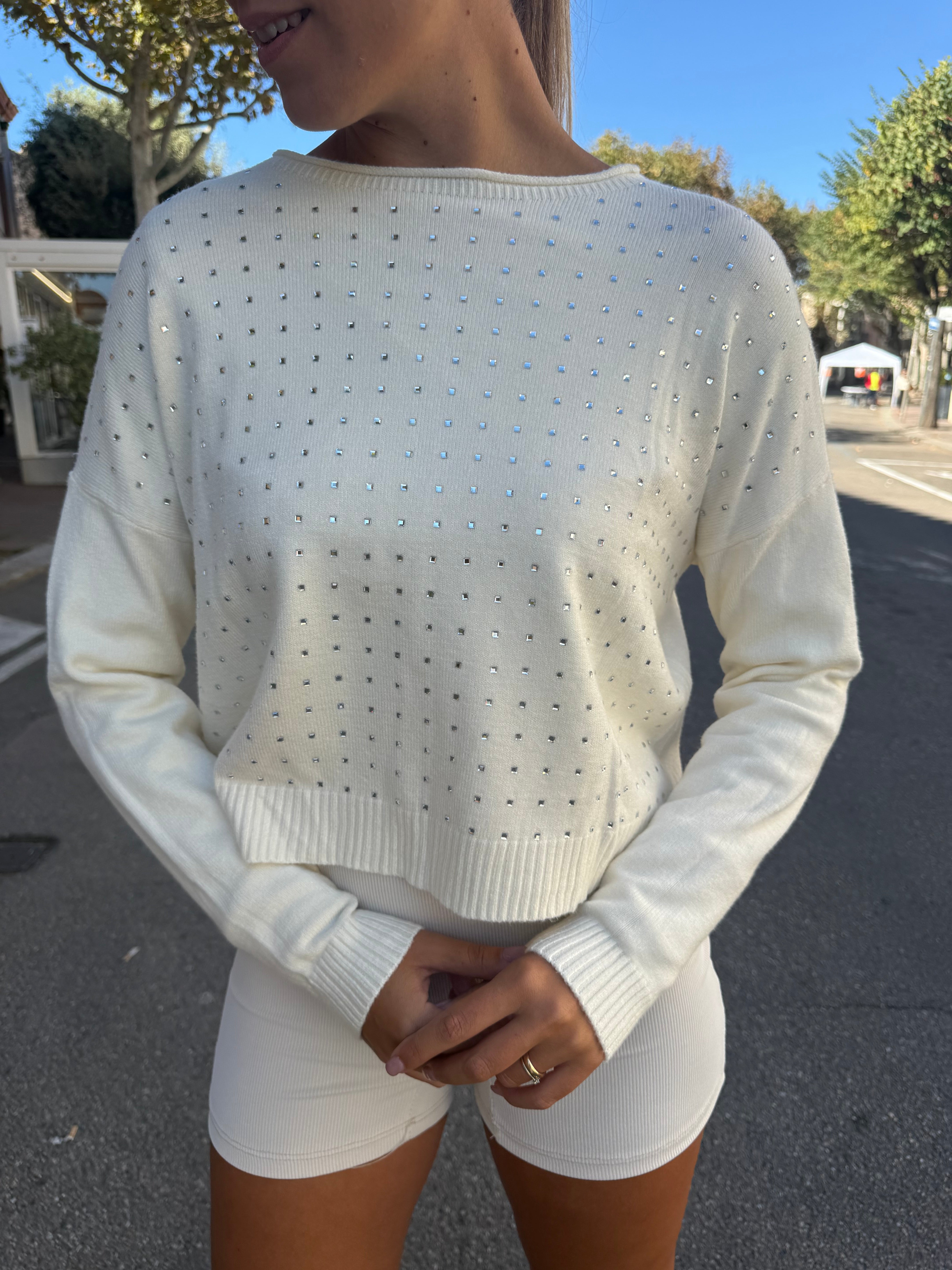 Maglia “Crystal Touch” bianca