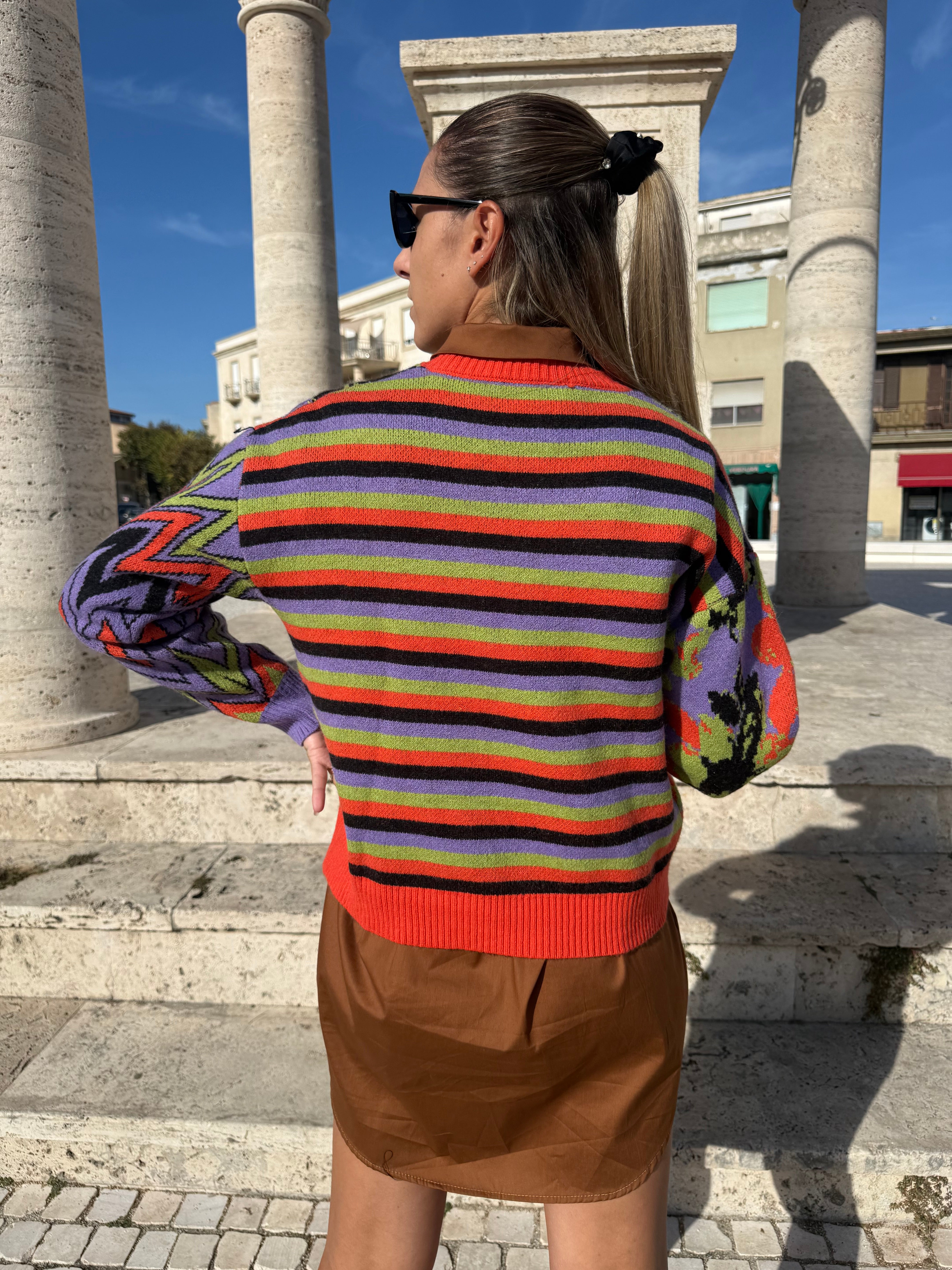 Pullover “Stripflow” arancione