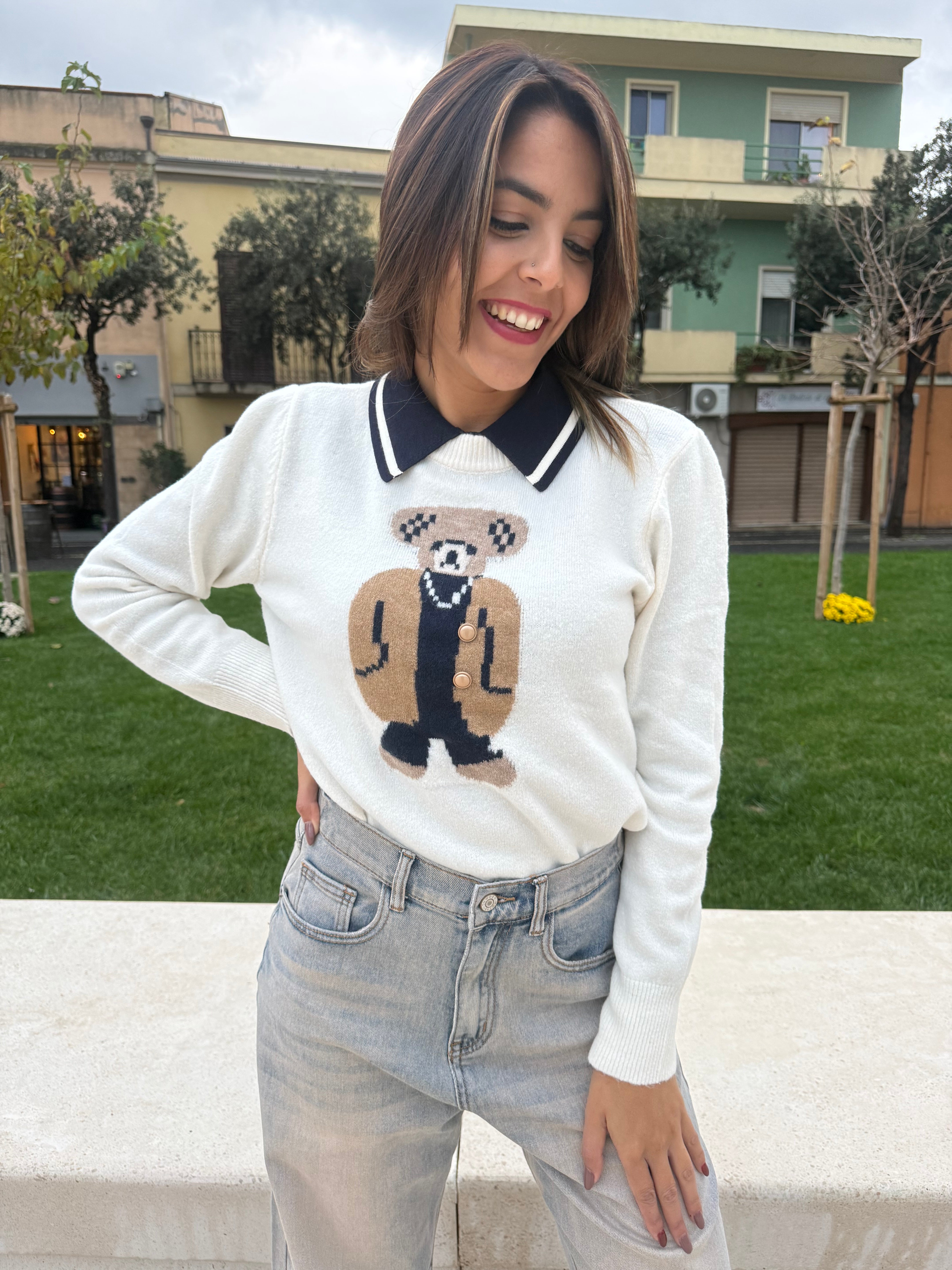 Pullover “Teddy Chic” panna