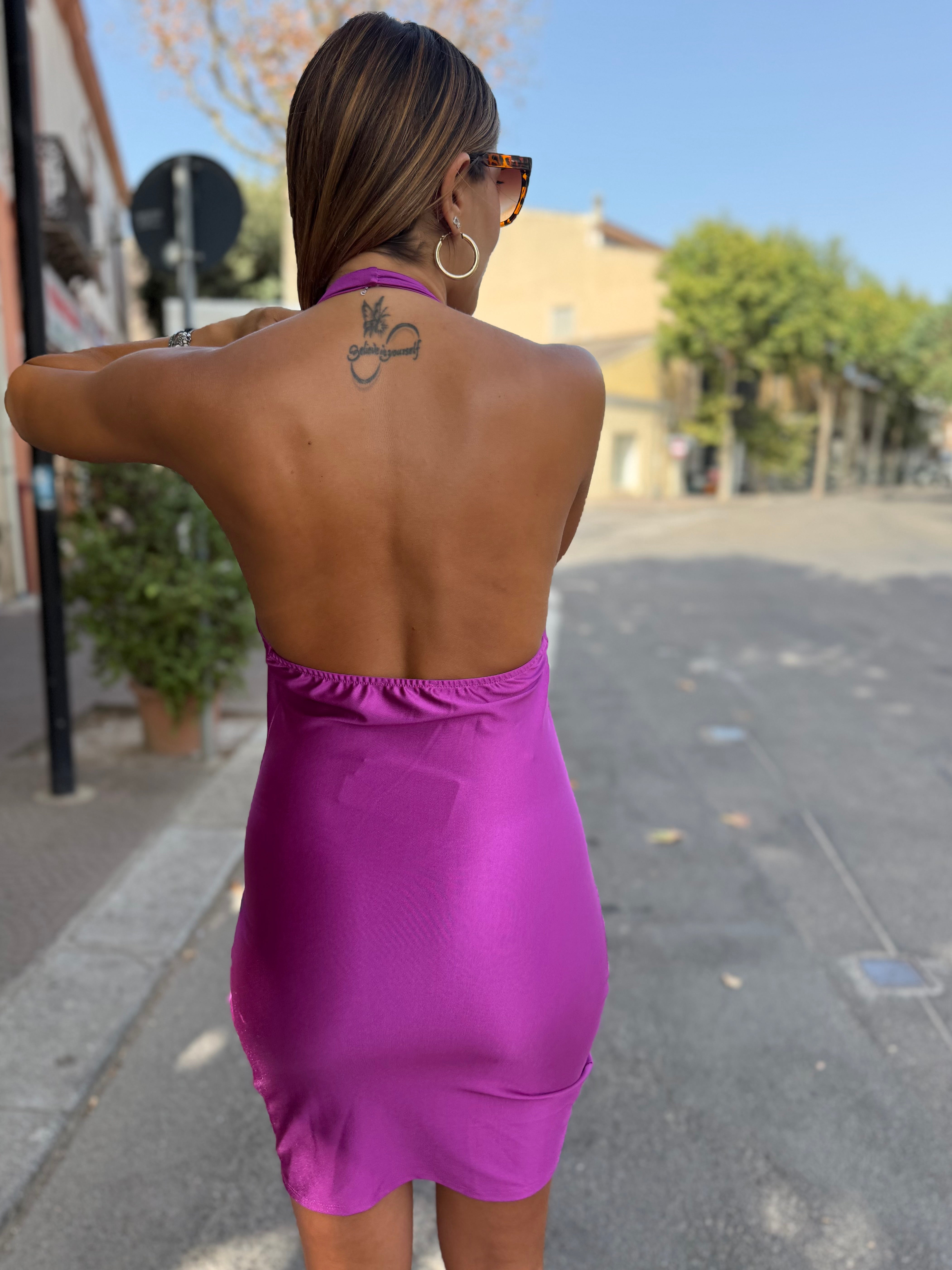 Mini abito “Twist Allure” magenta